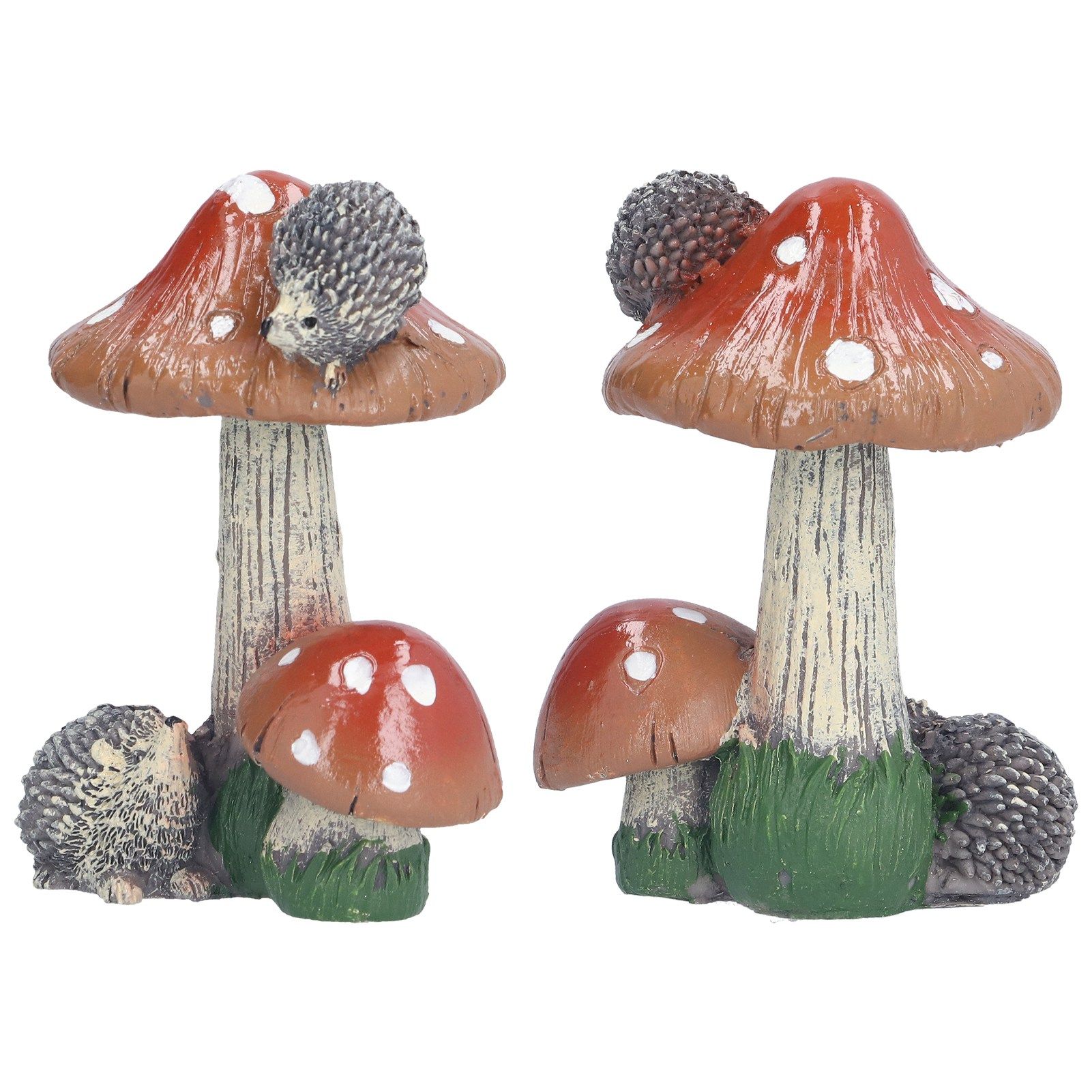 2Pcs Hedgehog Mushroom Ornament Miniature Animal Statue Bonsai Decoration for view 4