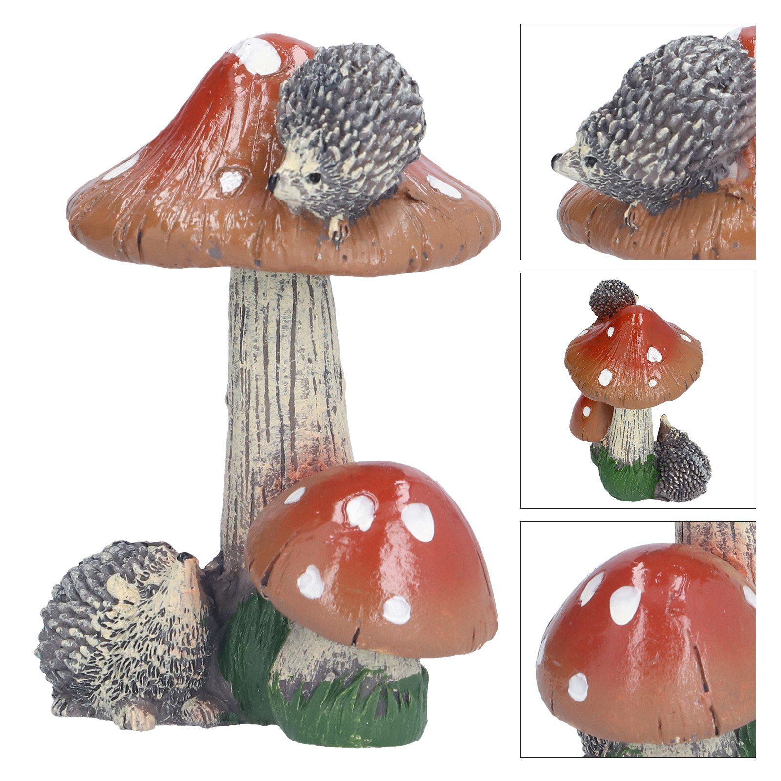 2Pcs Hedgehog Mushroom Ornament Miniature Animal Statue Bonsai Decoration for view 9