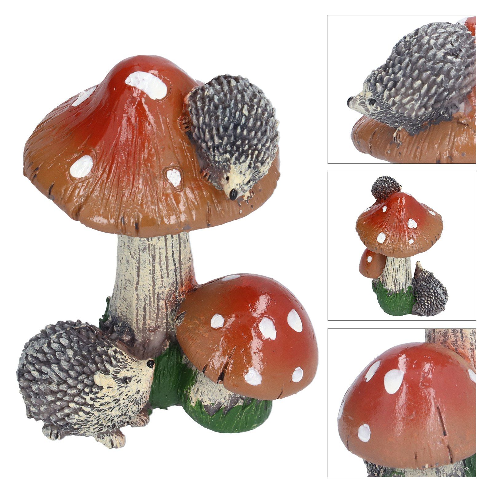 2Pcs Hedgehog Mushroom Ornament Miniature Animal Statue Bonsai Decoration for view 10