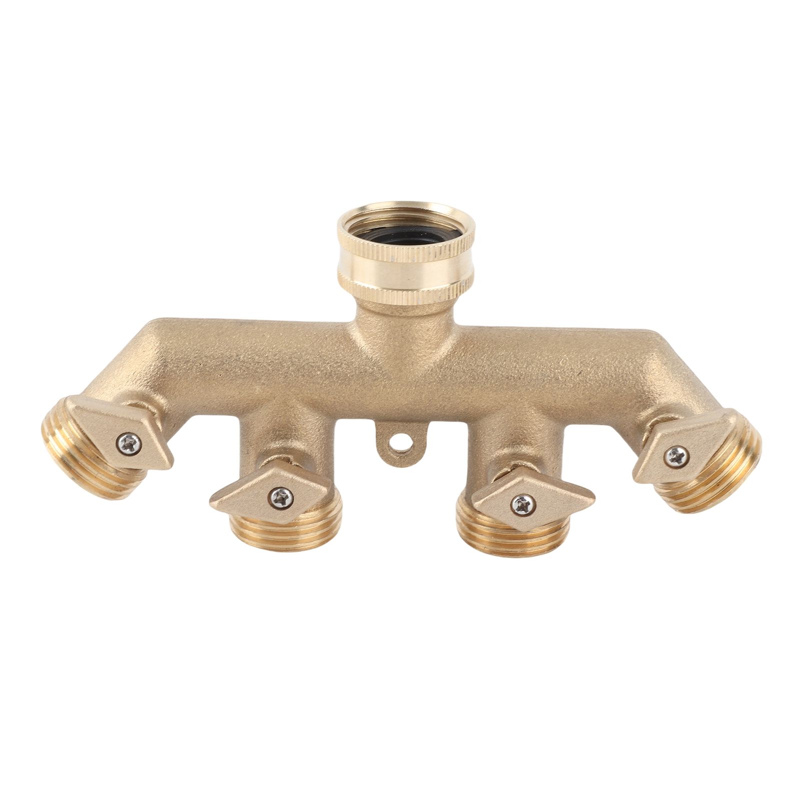 G3/4 Brass 4‑Way Garden Hose Splitter Ball Valve Hose Adapter Water Faucet view 2