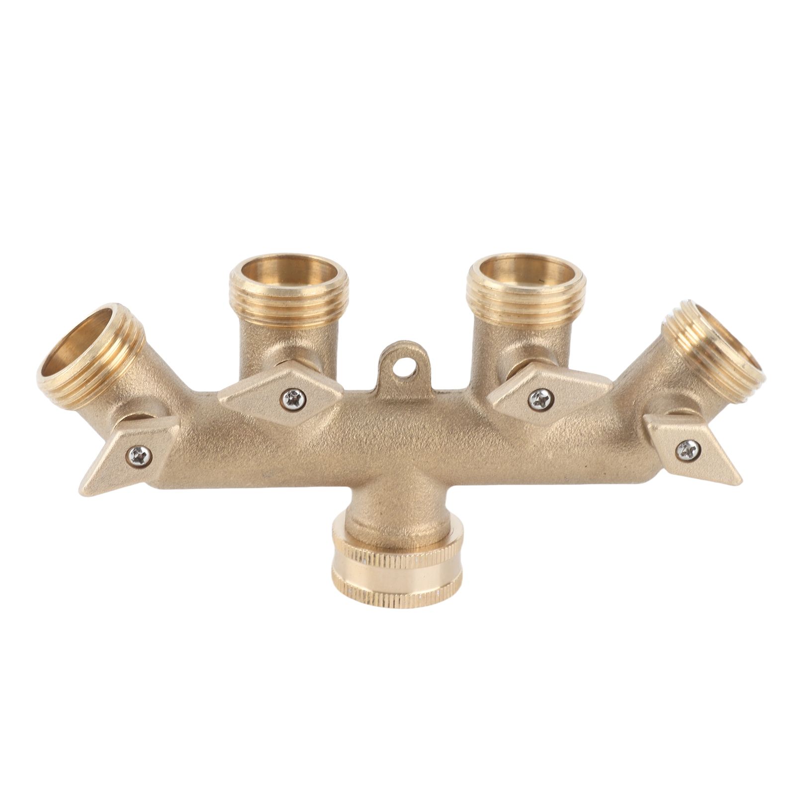 G3/4 Brass 4‑Way Garden Hose Splitter Ball Valve Hose Adapter Water Faucet view 4