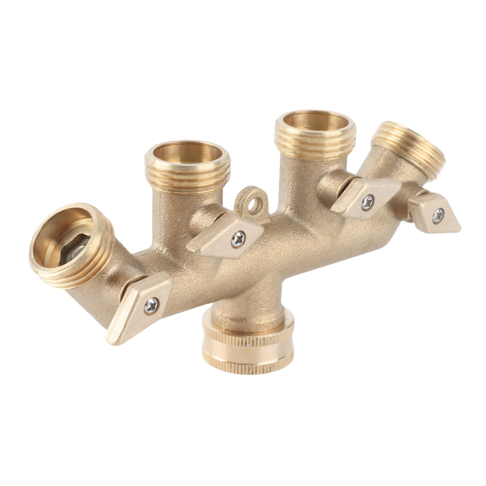 G3/4 Brass 4‑Way Garden Hose Splitter Ball Valve Hose Adapter Water Faucet view 5