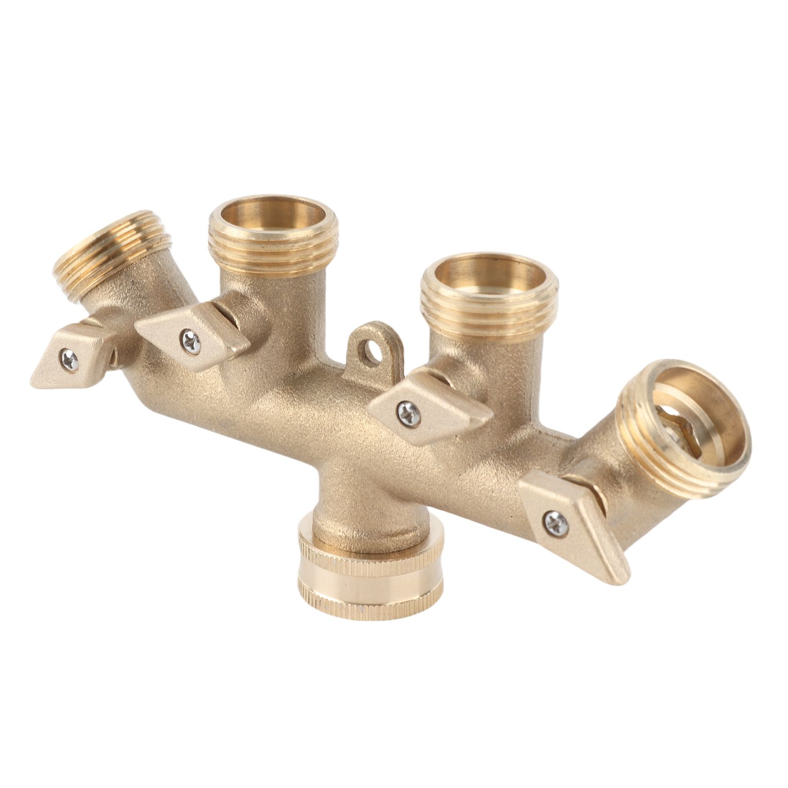 G3/4 Brass 4‑Way Garden Hose Splitter Ball Valve Hose Adapter Water Faucet view 6