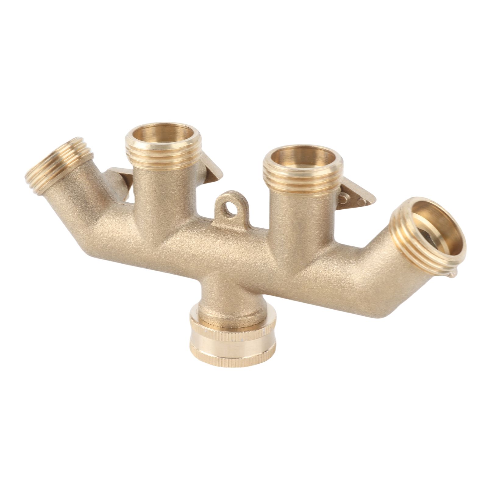 G3/4 Brass 4‑Way Garden Hose Splitter Ball Valve Hose Adapter Water Faucet view 7