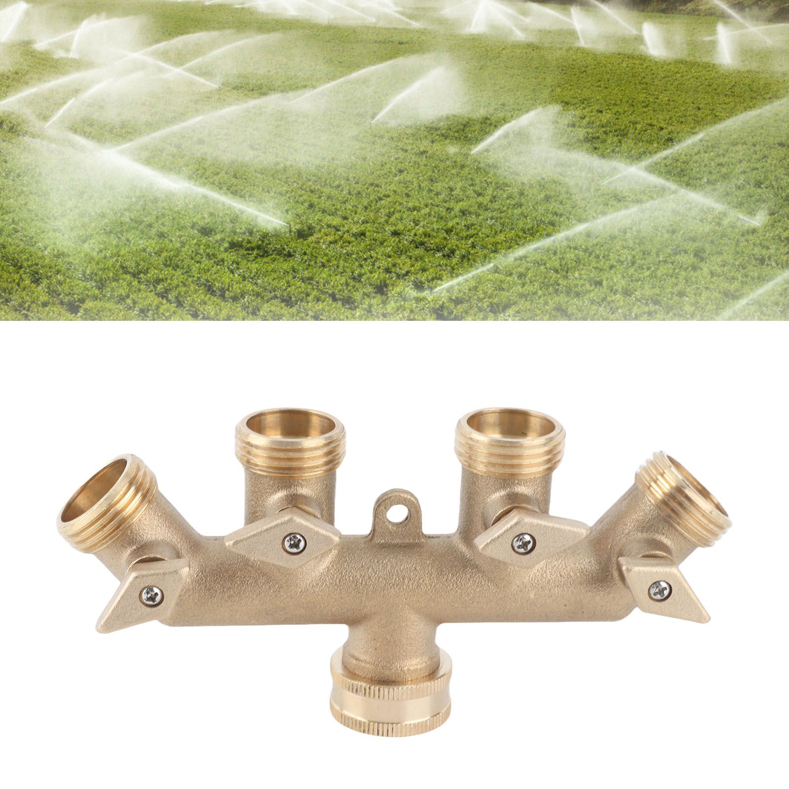 G3/4 Brass 4‑Way Garden Hose Splitter Ball Valve Hose Adapter Water Faucet view 11