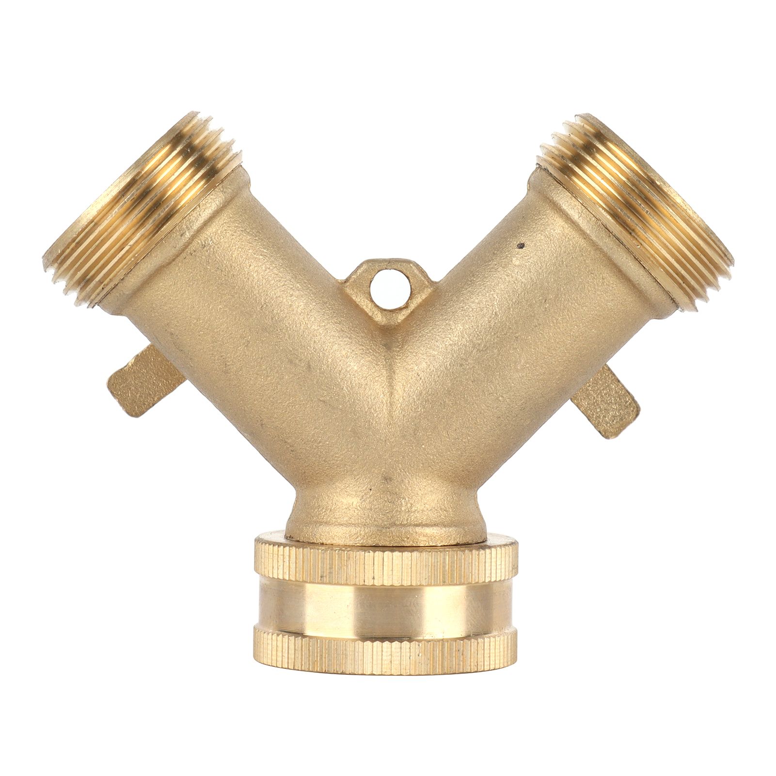 G3/4 Y Shape 2 Way Brass Hose Splitter with Water Faucet Ball Valve for Garden view 3