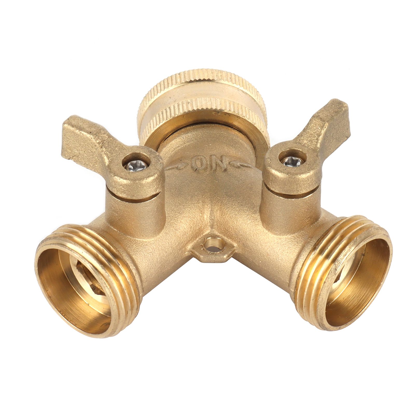 G3/4 Y Shape 2 Way Brass Hose Splitter with Water Faucet Ball Valve for Garden view 9