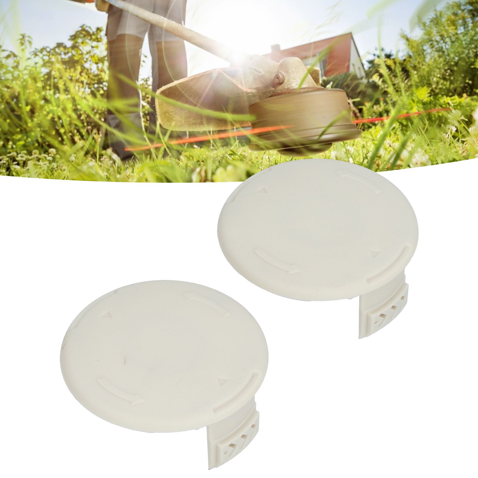 2Pcs Plastic Spool Caps Replacement 993373001 Fit for Ryobi AC14HCA One view 12