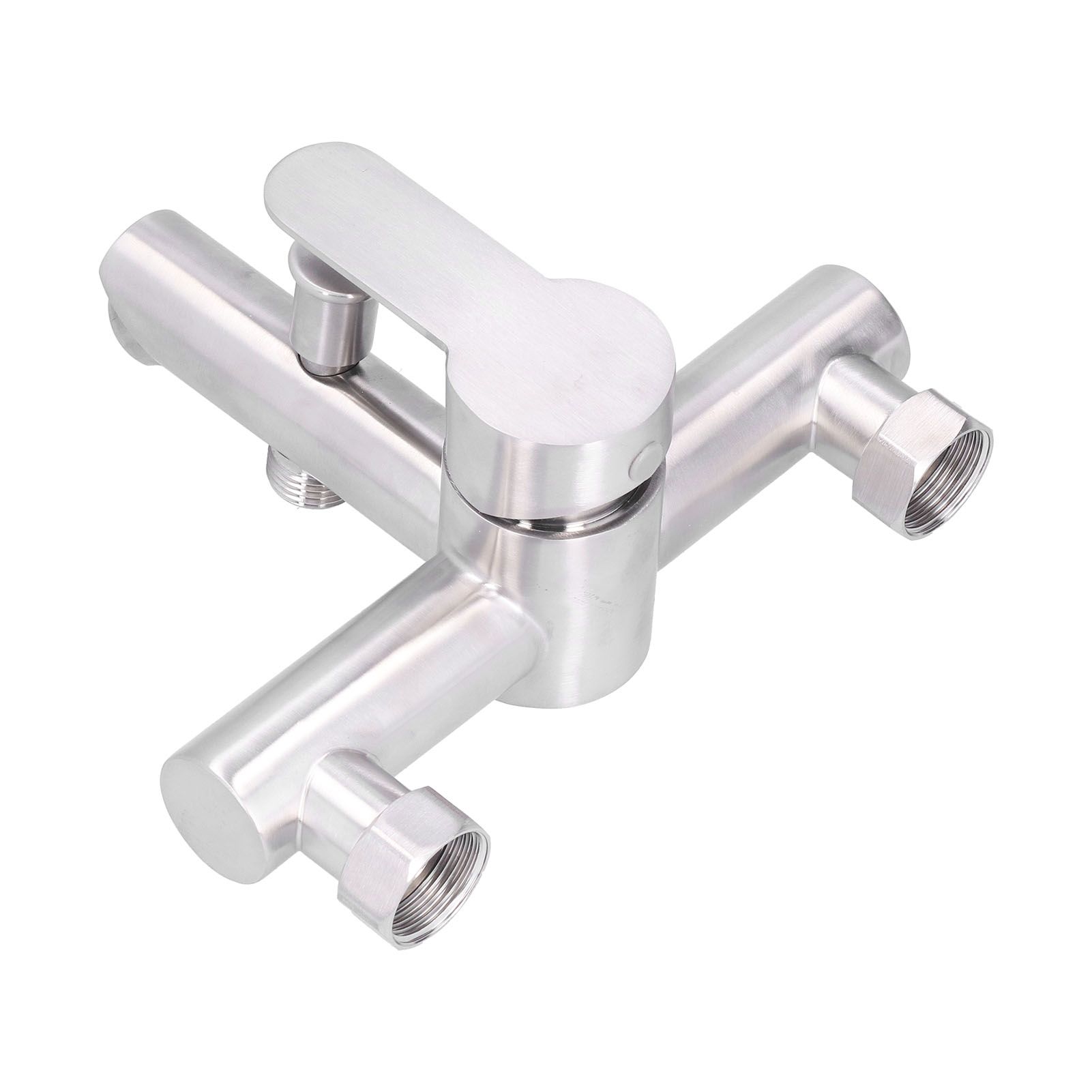 G1/2 Stainless Steel Brushed Bathtub Faucet Cold Hot Water Mixing Valve Triple