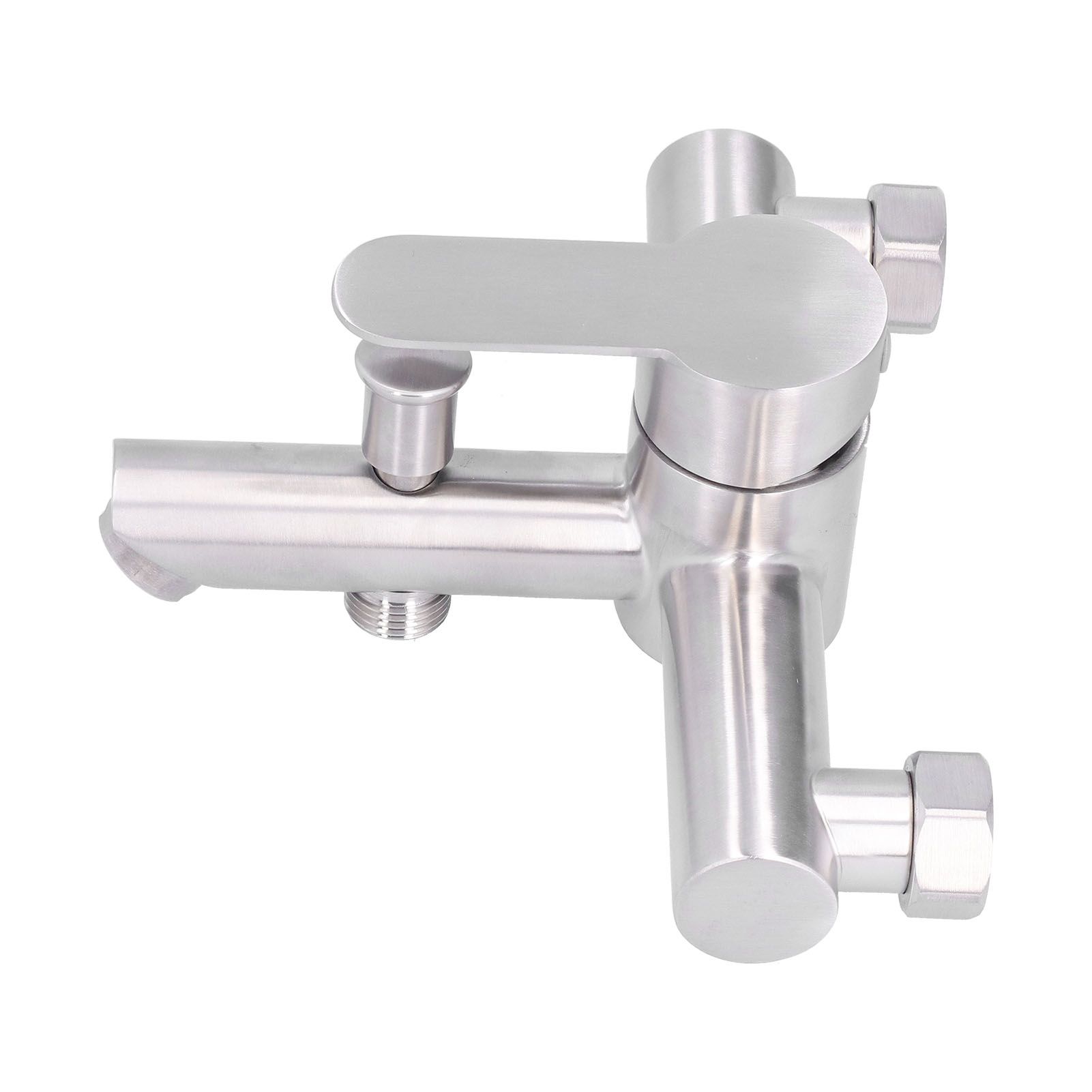 G1/2 Stainless Steel Brushed Bathtub Faucet Cold Hot Water Mixing Valve Triple view 3