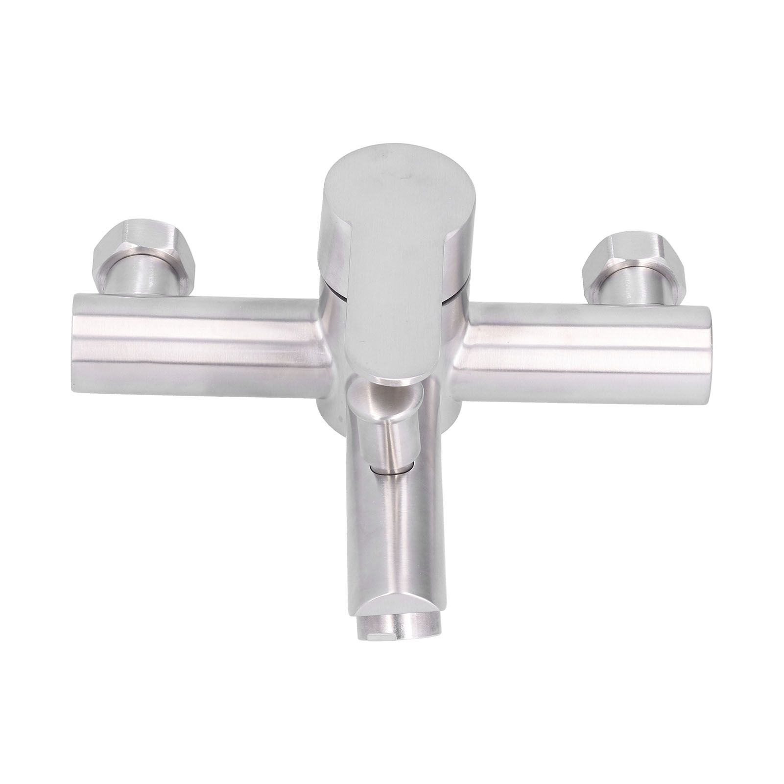 G1/2 Stainless Steel Brushed Bathtub Faucet Cold Hot Water Mixing Valve Triple view 5
