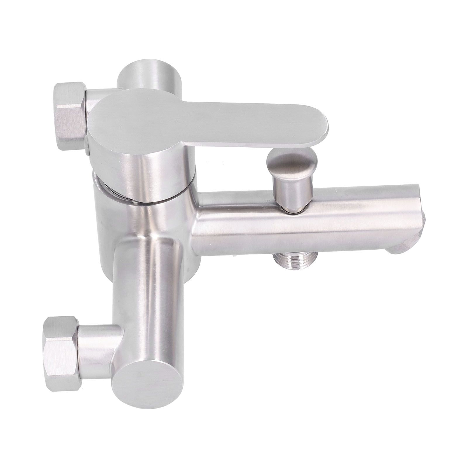 G1/2 Stainless Steel Brushed Bathtub Faucet Cold Hot Water Mixing Valve Triple view 8