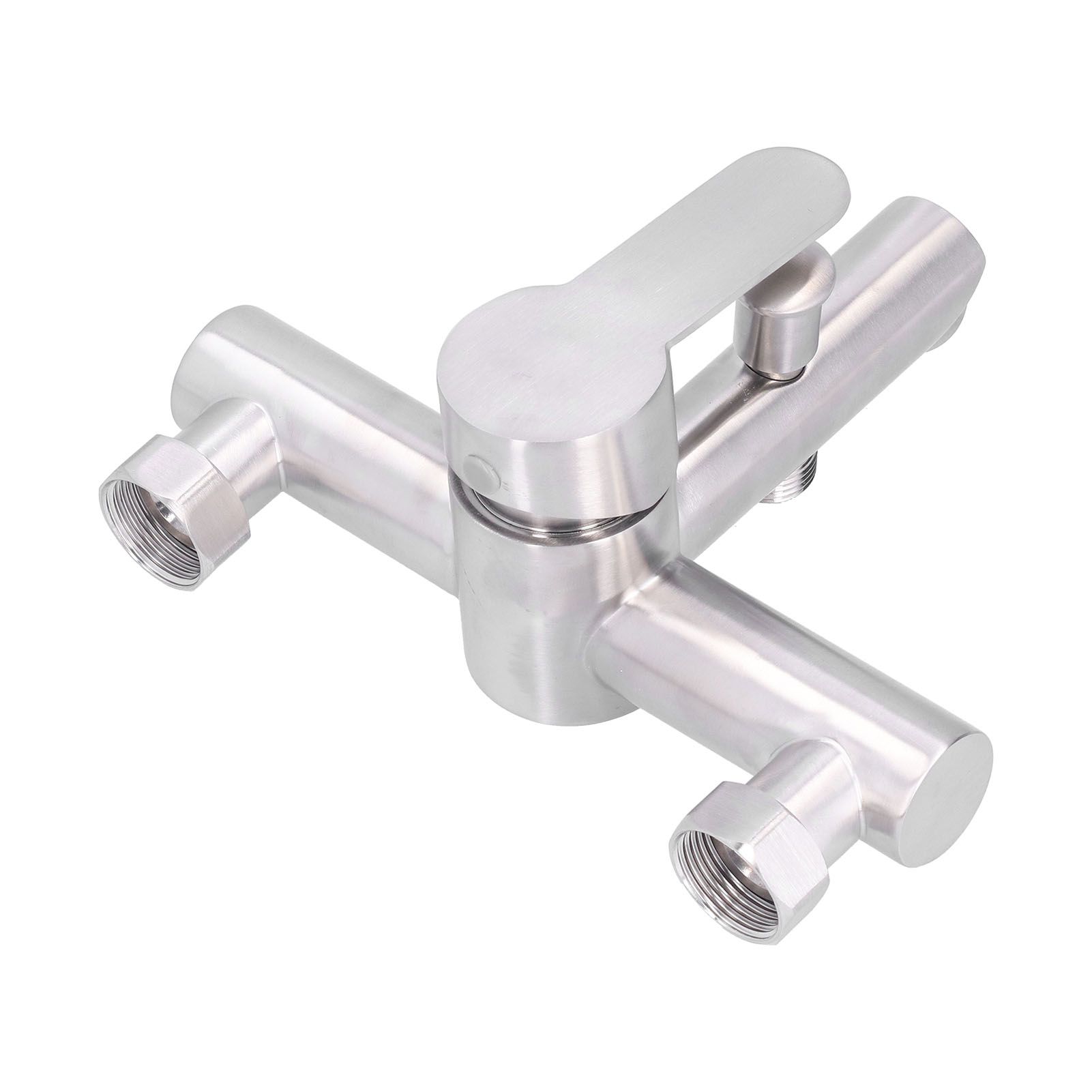 G1/2 Stainless Steel Brushed Bathtub Faucet Cold Hot Water Mixing Valve Triple view 9