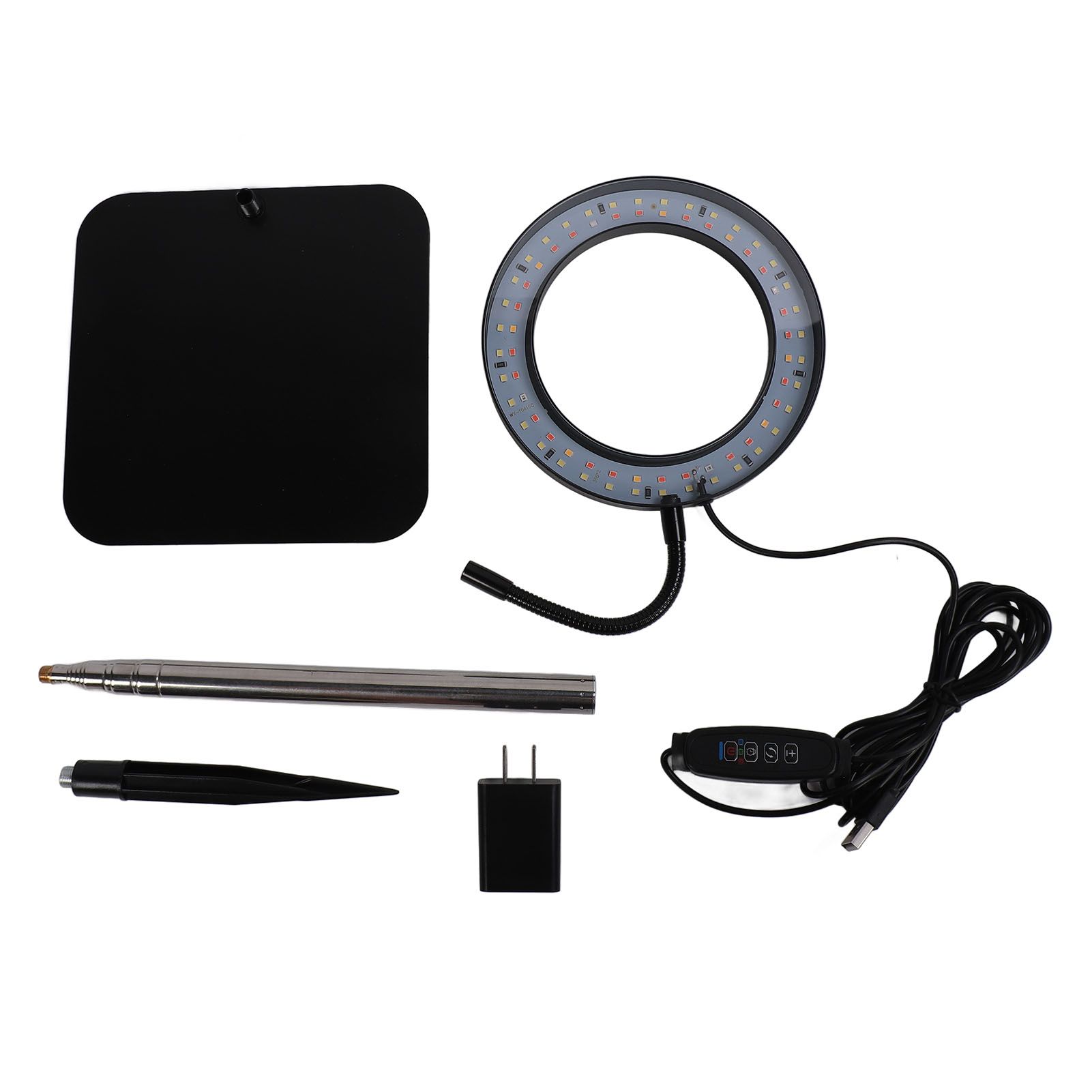 Floor Plant Grow Light Black 6 Inch USB Full Spectrum Led Dimmable Timer Floor view 3
