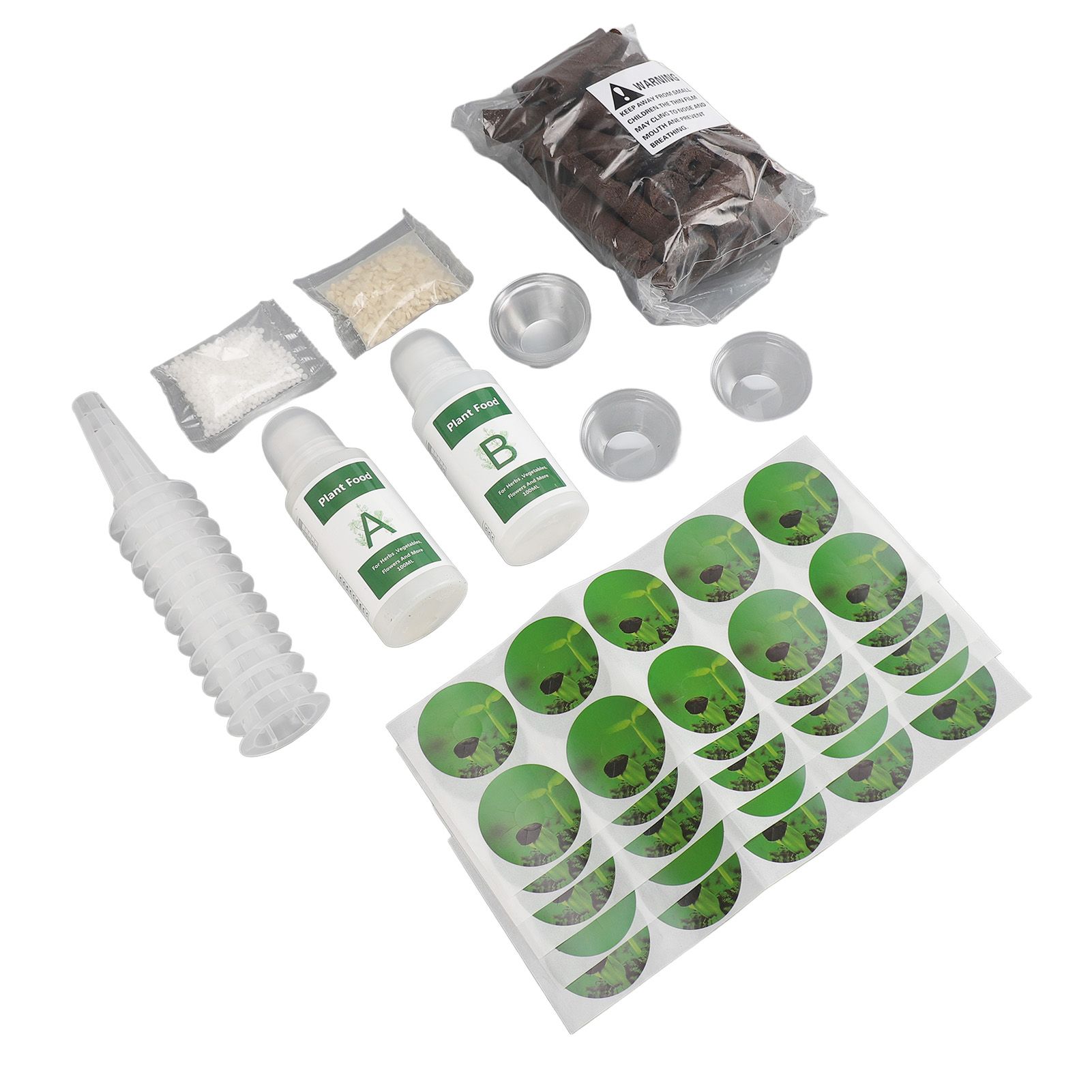 100ML Hydroponic Plant Food Hydroponics Nutrients Set with Grow Sponges A B view 8