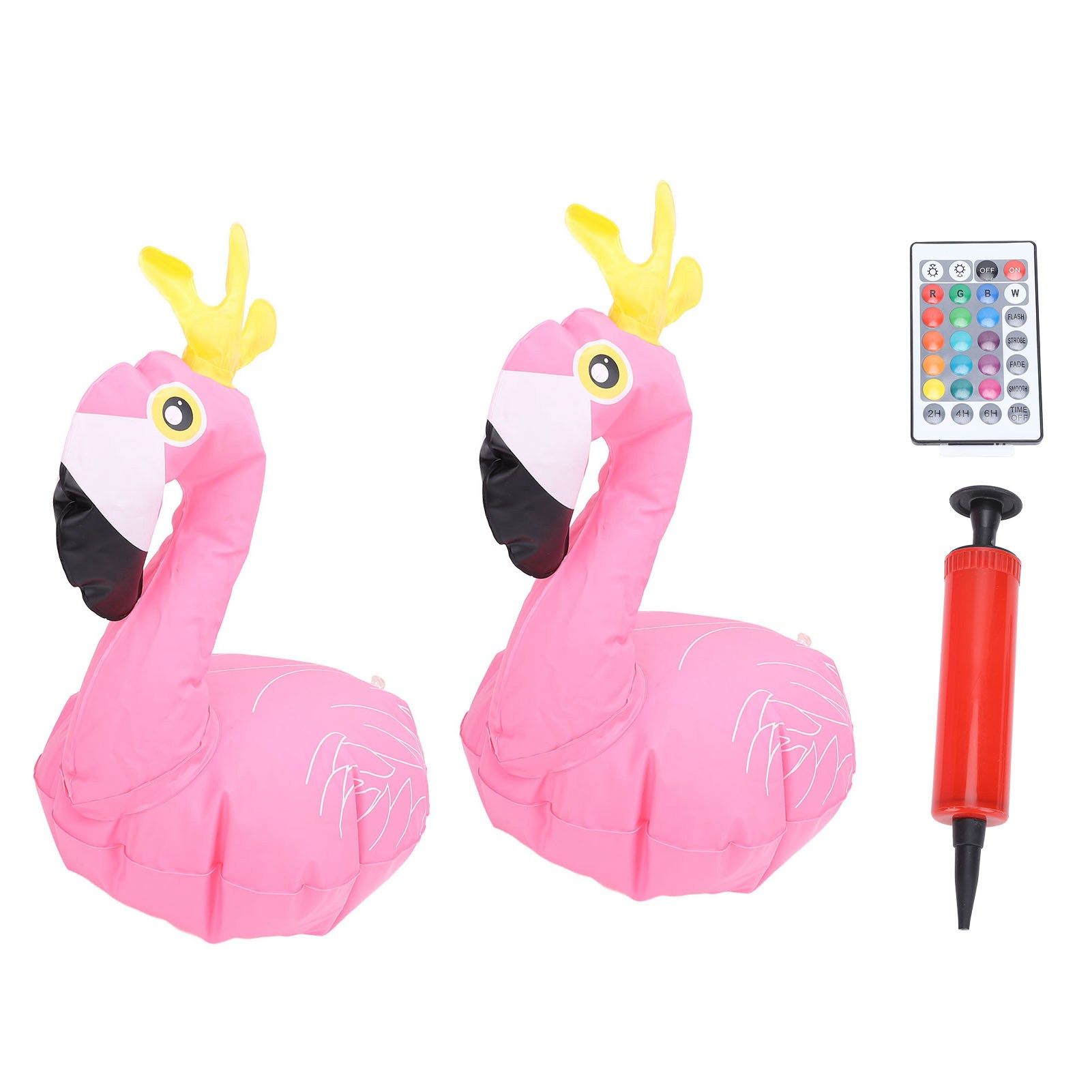 2pcs Solar Flamingo Pool Lights 16 Color IP68 Waterproof Floating Pool Lights view 3