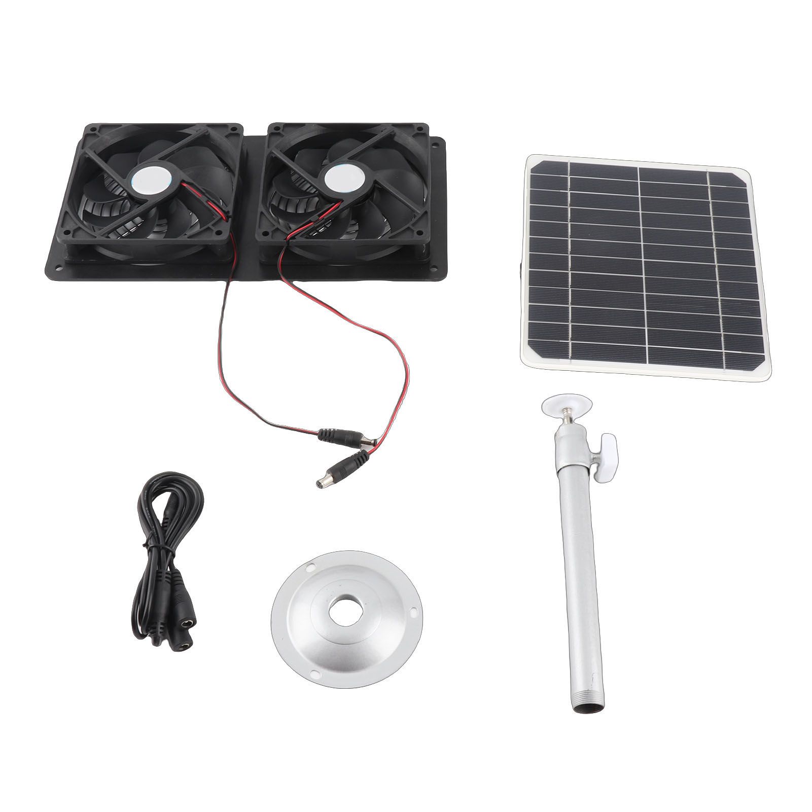 20W Solar Panel Solar Powered Dual Exhaust Fan Kit for Chicken Coops view 3