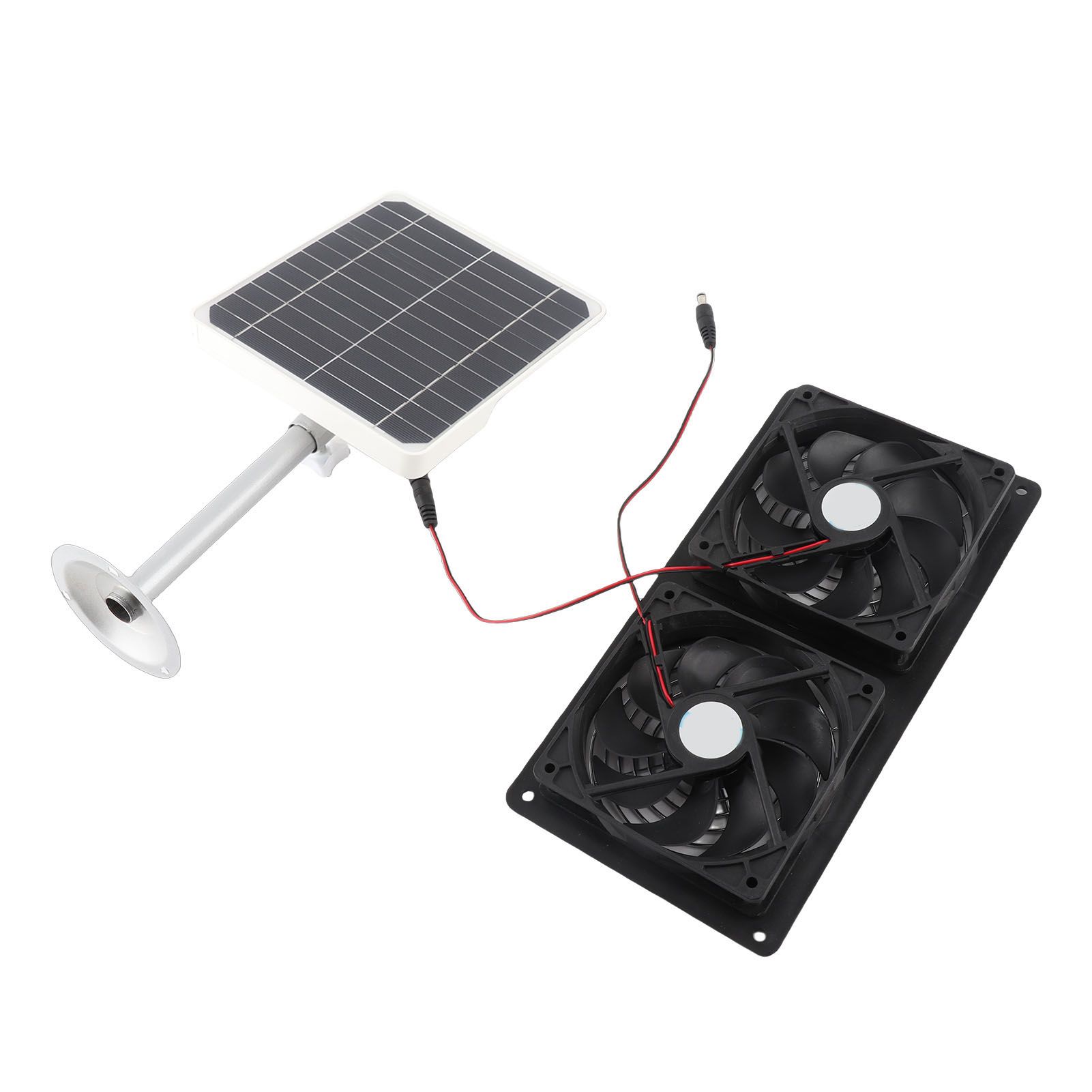 20W Solar Panel Solar Powered Dual Exhaust Fan Kit for Chicken Coops view 4
