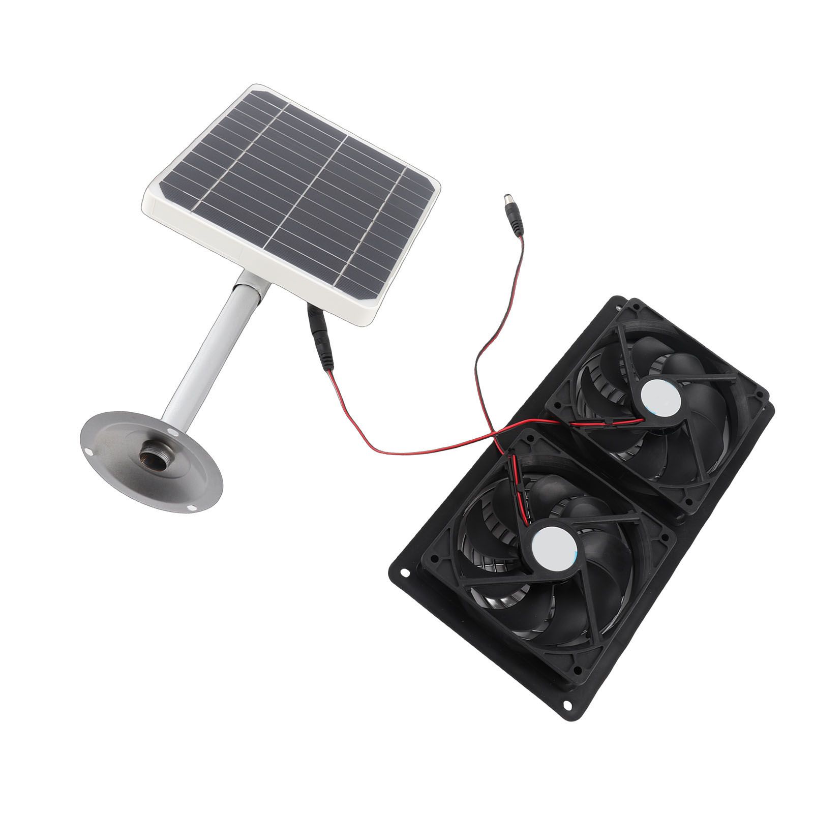 20W Solar Panel Solar Powered Dual Exhaust Fan Kit for Chicken Coops view 6