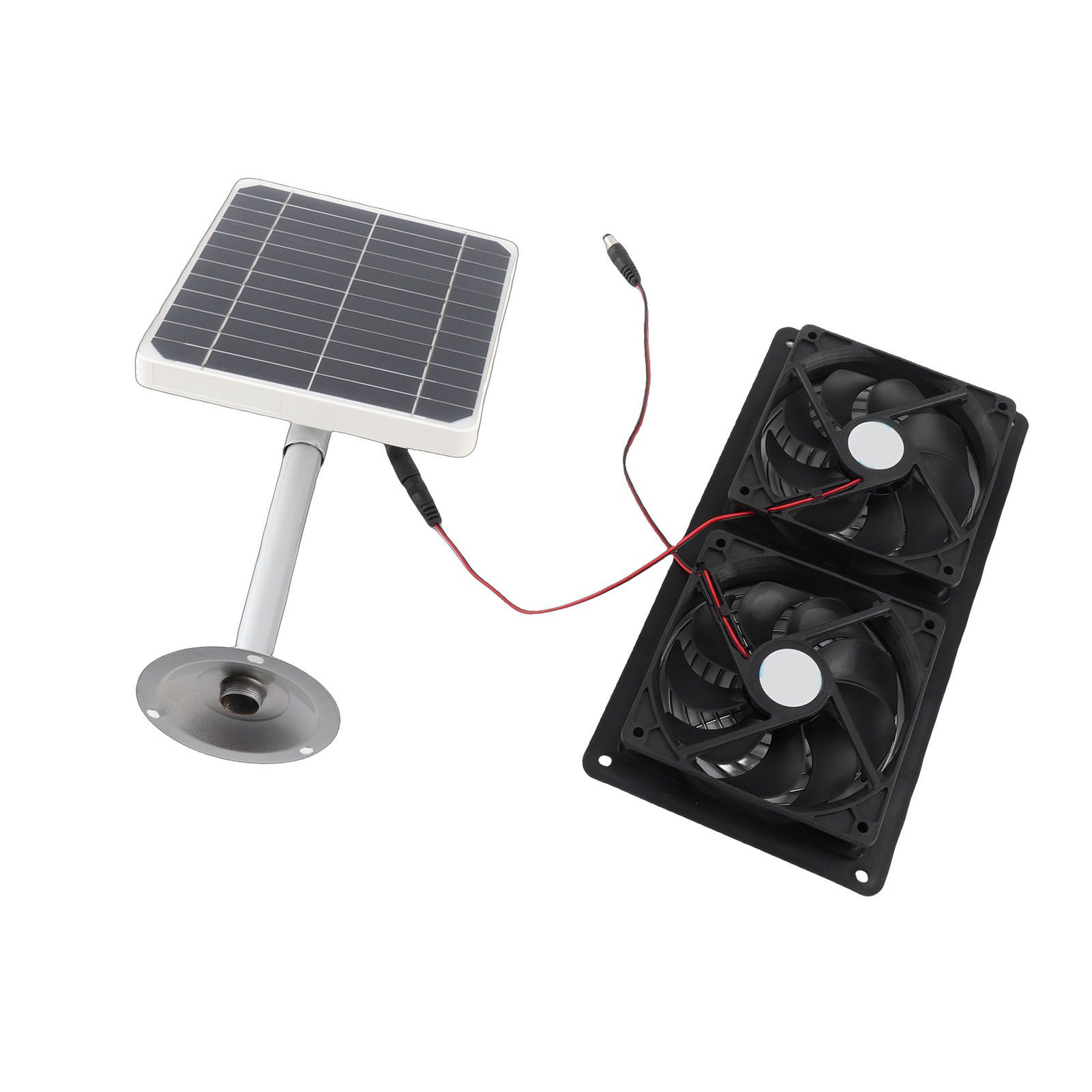 20W Solar Panel Solar Powered Dual Exhaust Fan Kit for Chicken Coops view 8