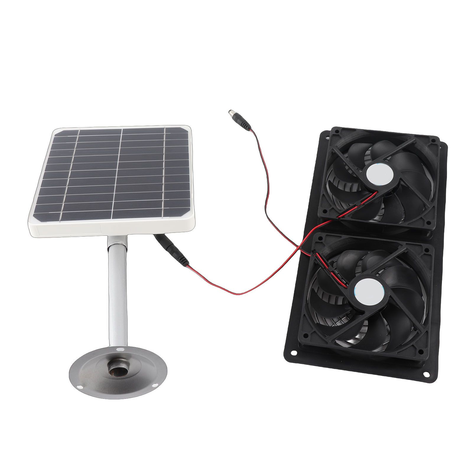 20W Solar Panel Solar Powered Dual Exhaust Fan Kit for Chicken Coops view 9