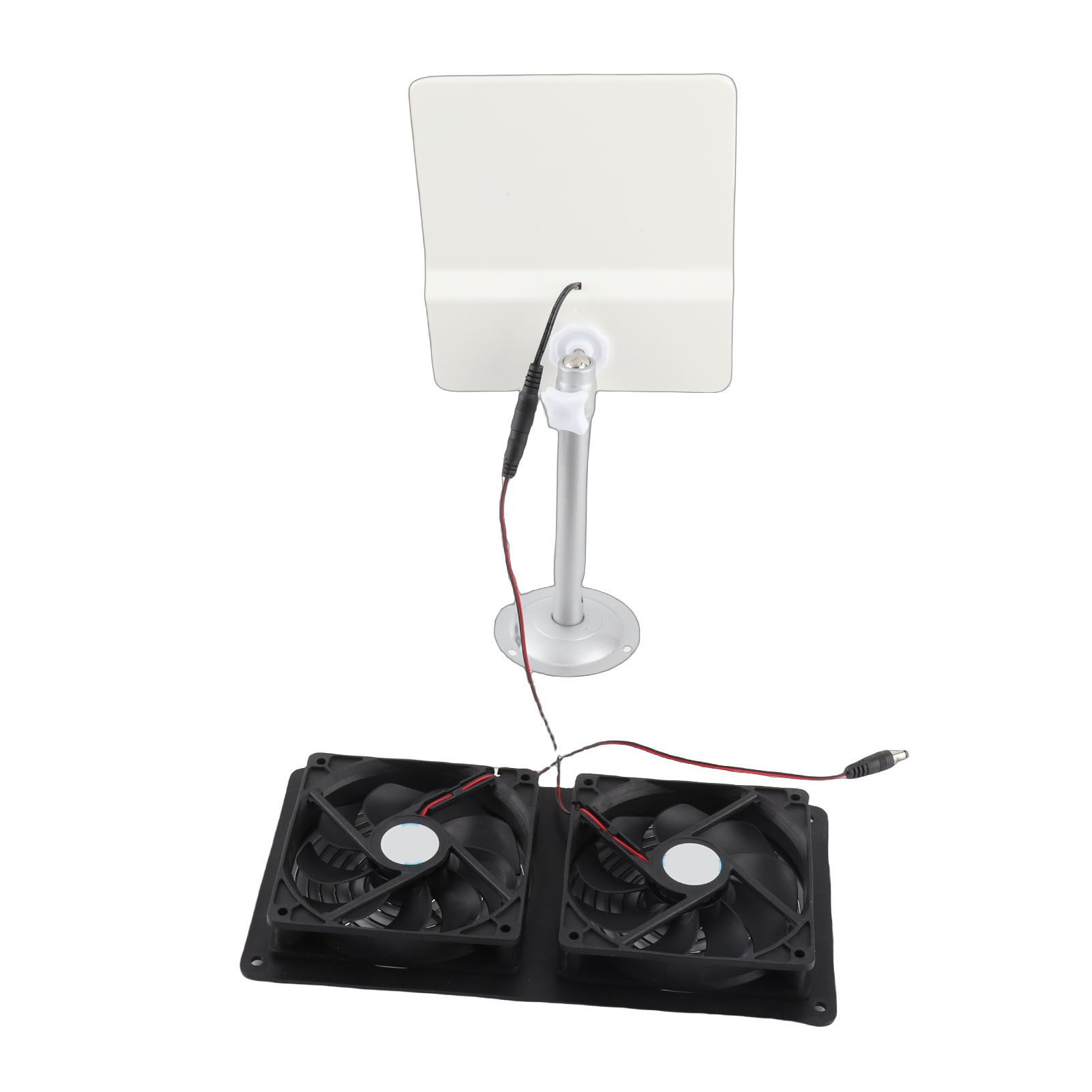 20W Solar Panel Solar Powered Dual Exhaust Fan Kit for Chicken Coops view 10