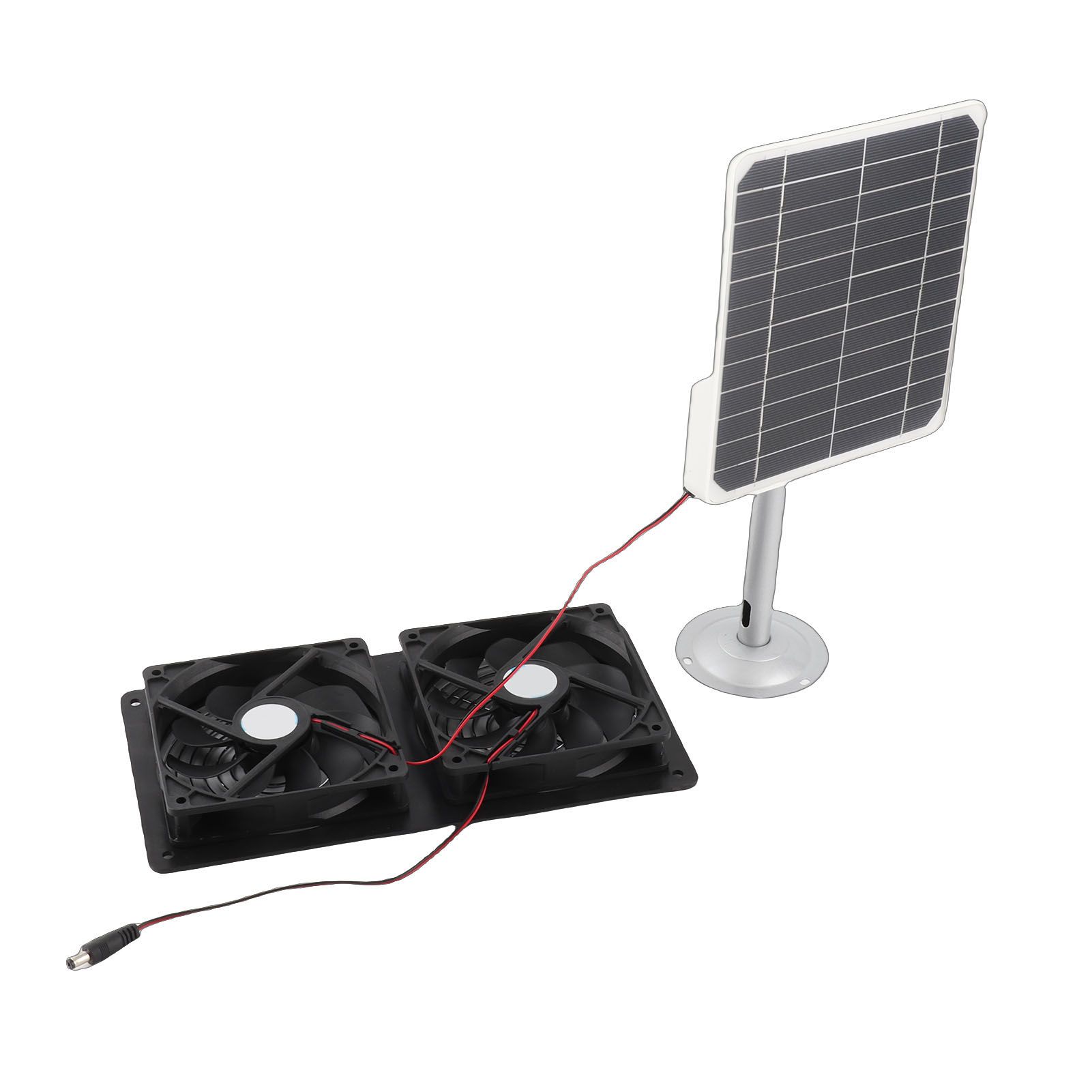 20W Solar Panel Solar Powered Dual Exhaust Fan Kit for Chicken Coops view 12