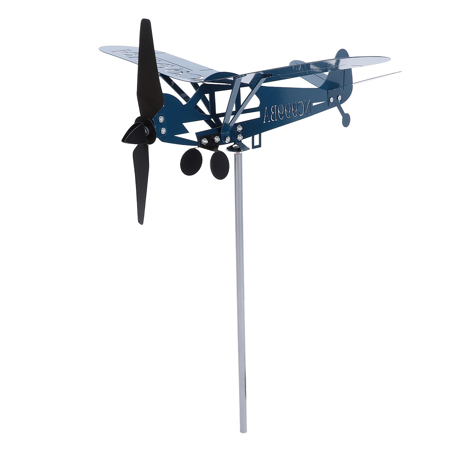 Airplane Weathervane Decorative Wind Sculpture 3D Metal Windmill for Outdoor view 4