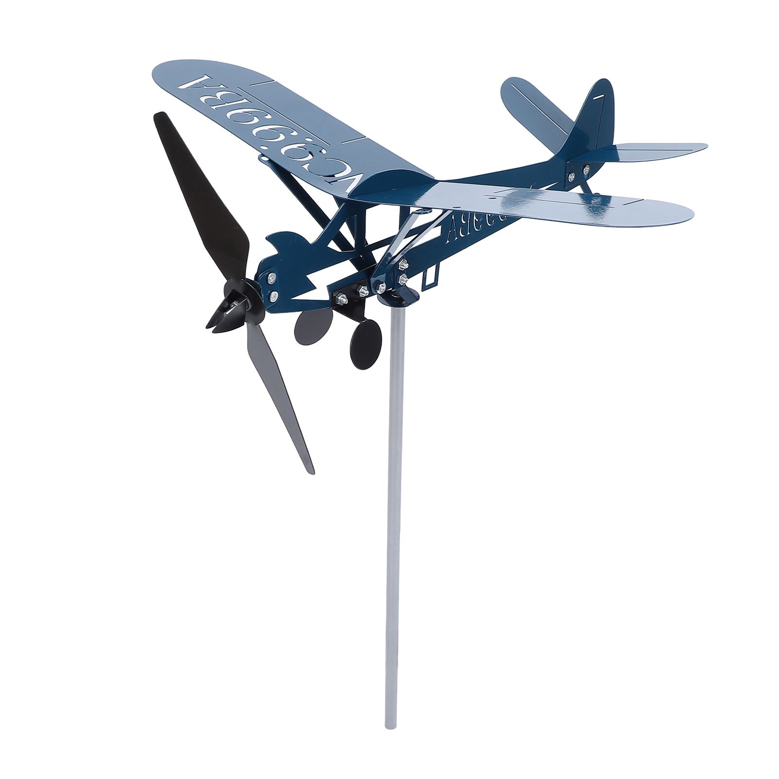 Airplane Weathervane Decorative Wind Sculpture 3D Metal Windmill for Outdoor view 6