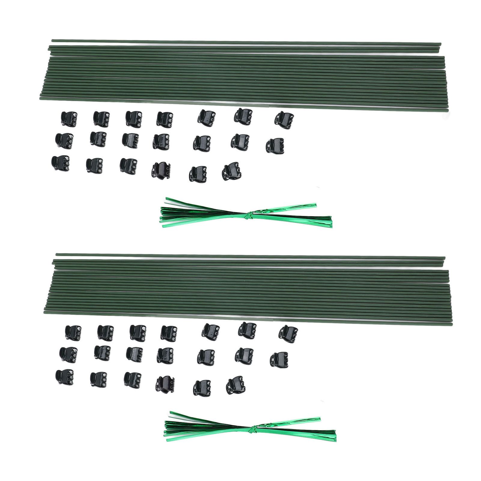 40pcs Plant Stake Stainless Steel Green Coating Stable Bendable Plant Support view 3