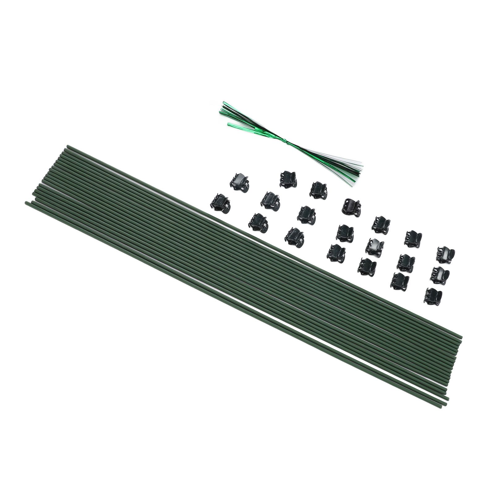 40pcs Plant Stake Stainless Steel Green Coating Stable Bendable Plant Support view 8