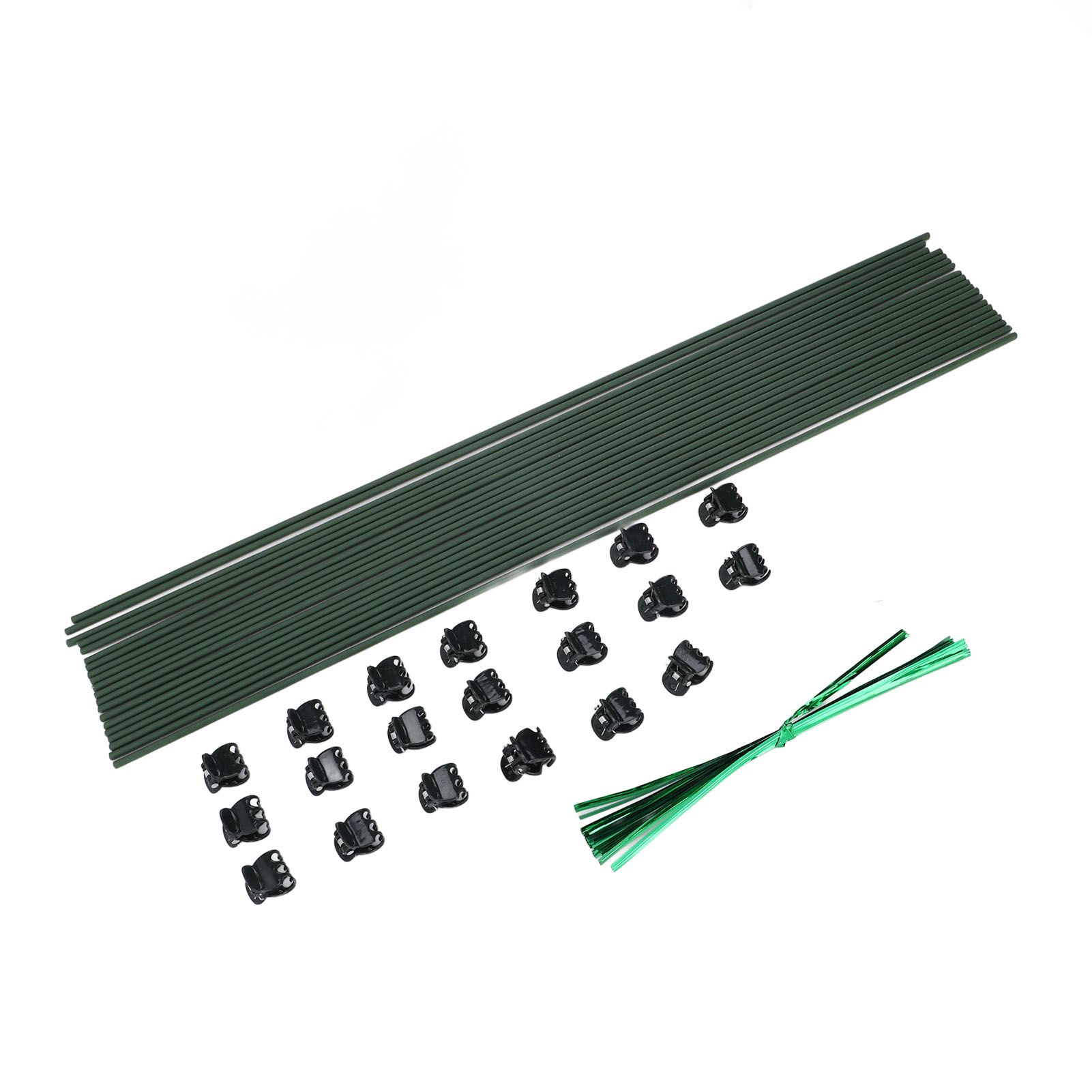 40pcs Plant Stake Stainless Steel Green Coating Stable Bendable Plant Support view 10