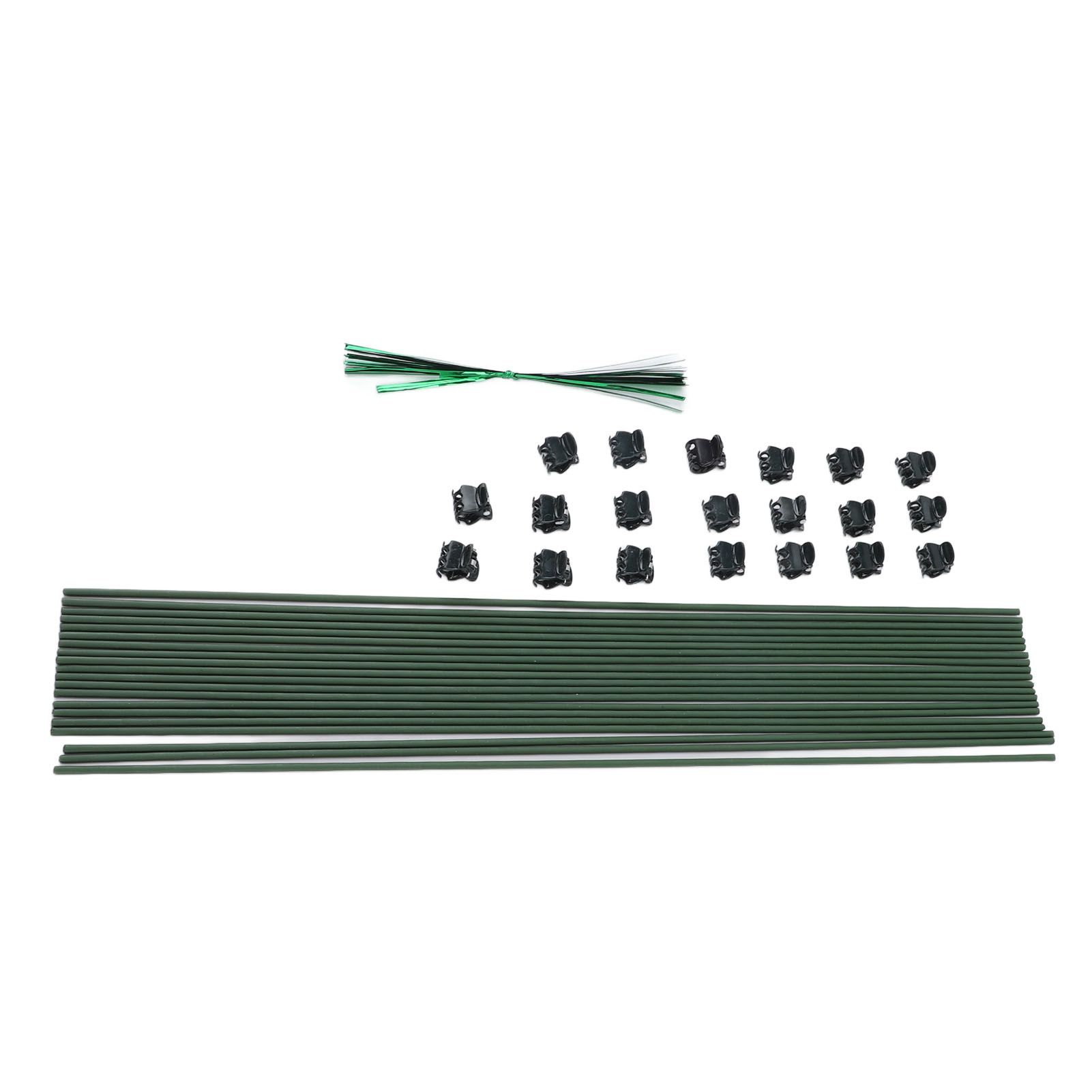 40pcs Plant Stake Stainless Steel Green Coating Stable Bendable Plant Support view 11