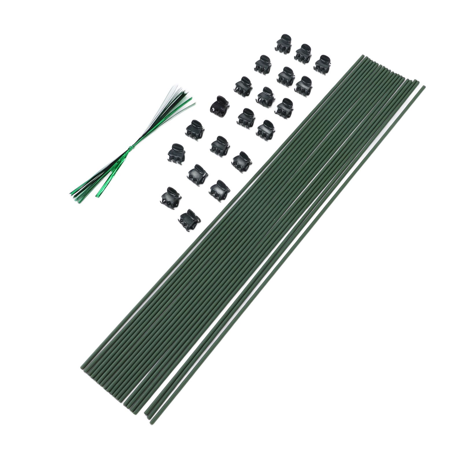 40pcs Plant Stake Stainless Steel Green Coating Stable Bendable Plant Support view 12