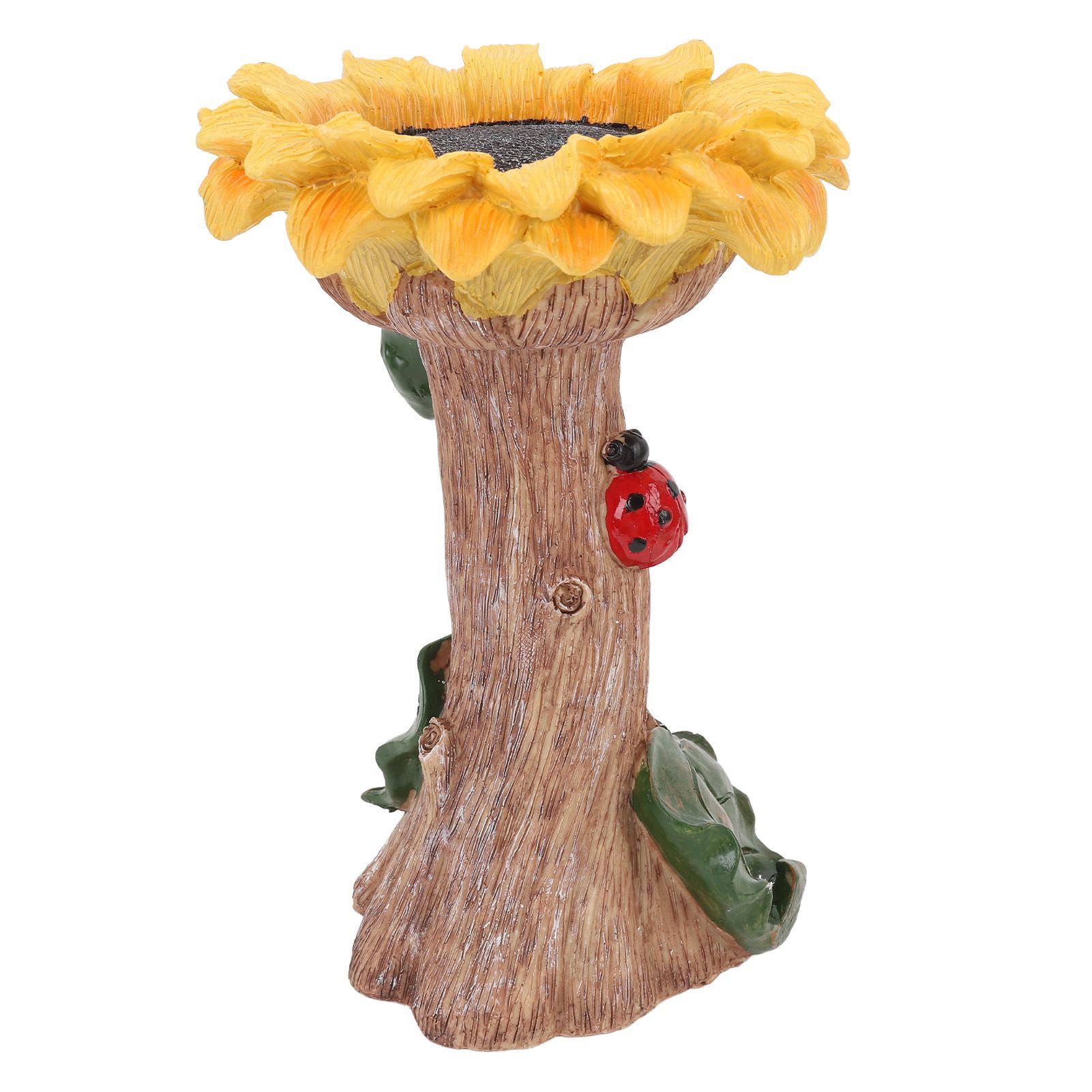 Sunflower Birdbath Resin Weather Resistant Ample Capacity Beautiful Bird Bath view 4