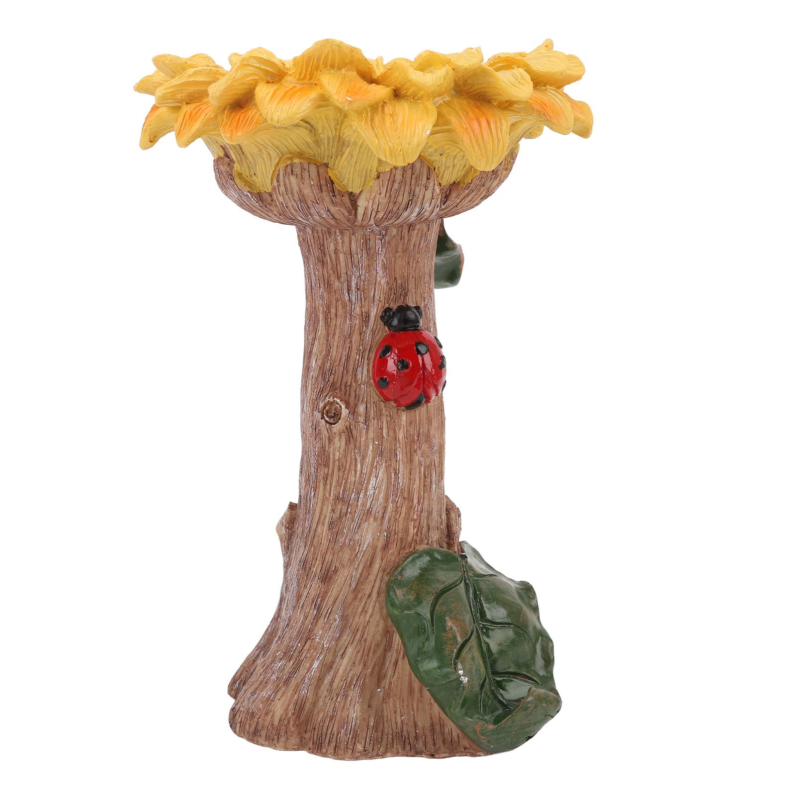 Sunflower Birdbath Resin Weather Resistant Ample Capacity Beautiful Bird Bath view 6