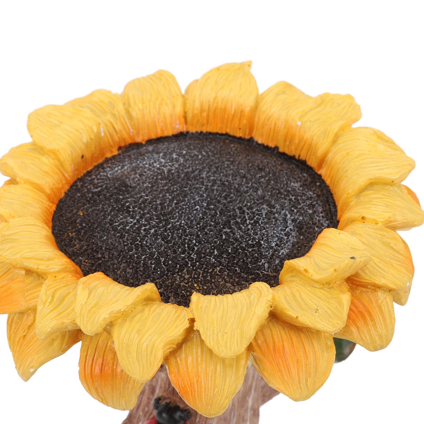 Sunflower Birdbath Resin Weather Resistant Ample Capacity Beautiful Bird Bath view 7