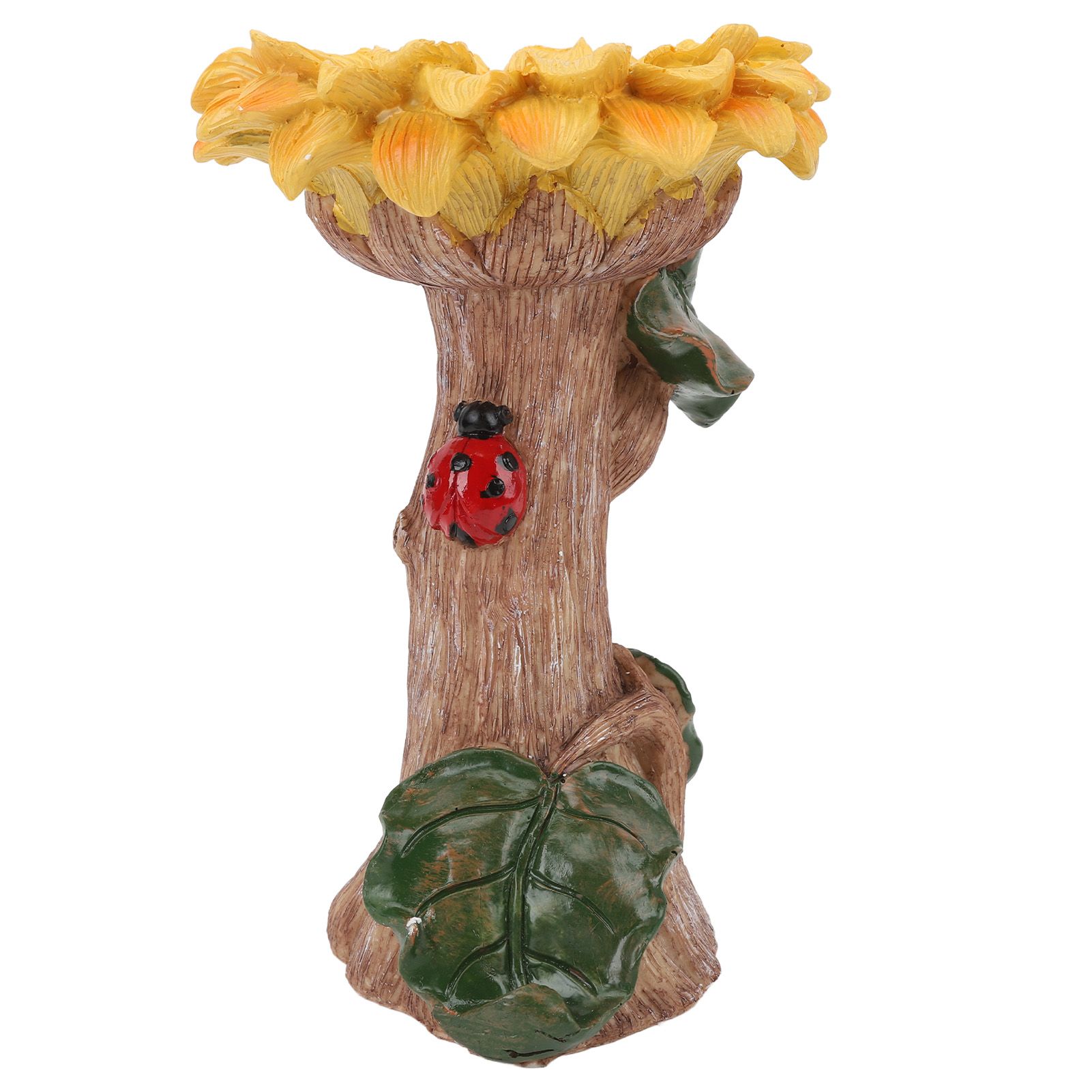 Sunflower Birdbath Resin Weather Resistant Ample Capacity Beautiful Bird Bath view 8