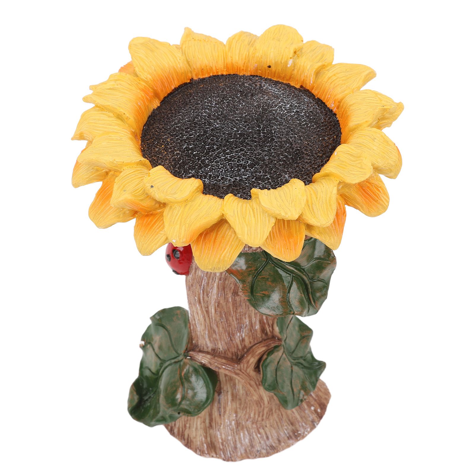 Sunflower Birdbath Resin Weather Resistant Ample Capacity Beautiful Bird Bath view 10