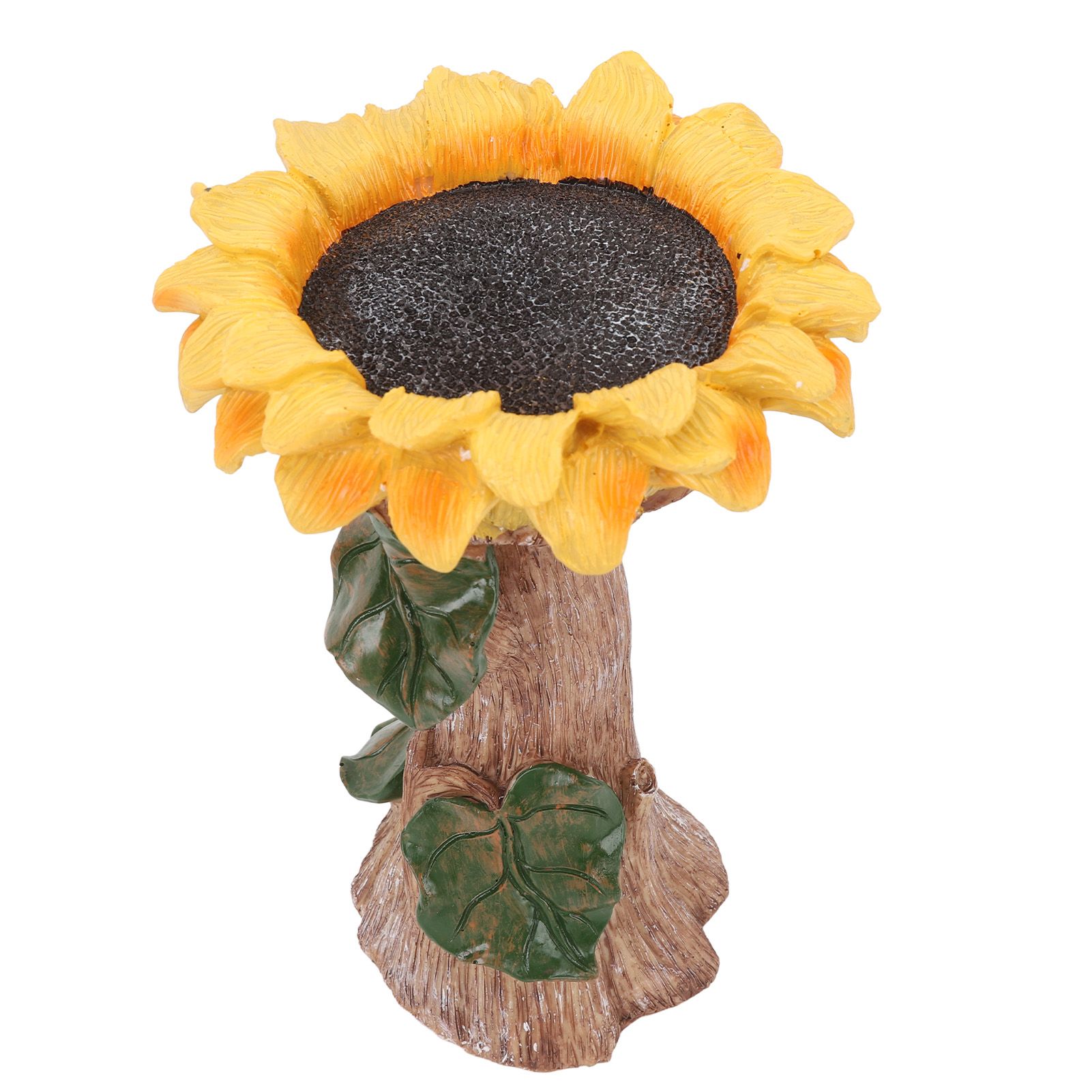 Sunflower Birdbath Resin Weather Resistant Ample Capacity Beautiful Bird Bath view 11