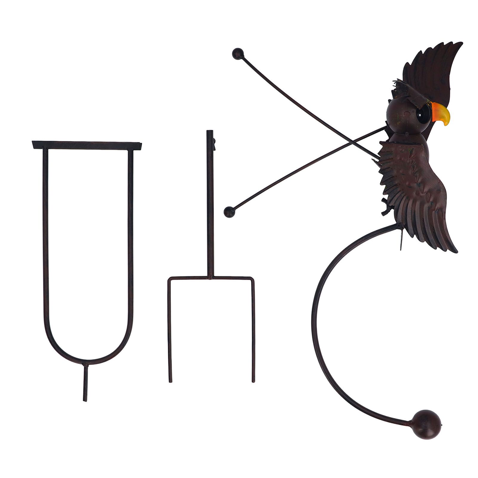 Lawn Owl Sculpture Lifelike Decorative Iron Wind Sculpture Spinner for Garden view 3