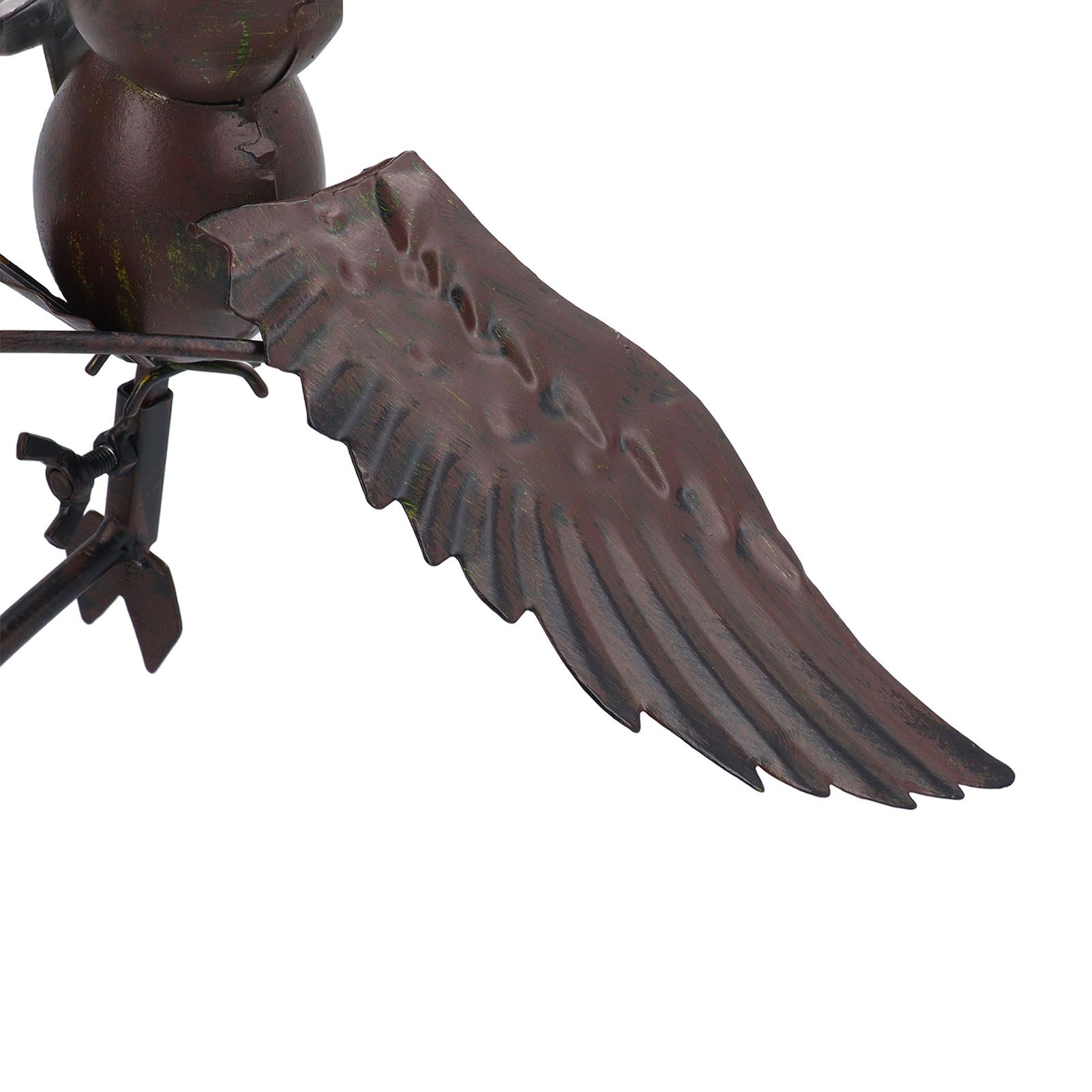 Lawn Owl Sculpture Lifelike Decorative Iron Wind Sculpture Spinner for Garden view 5