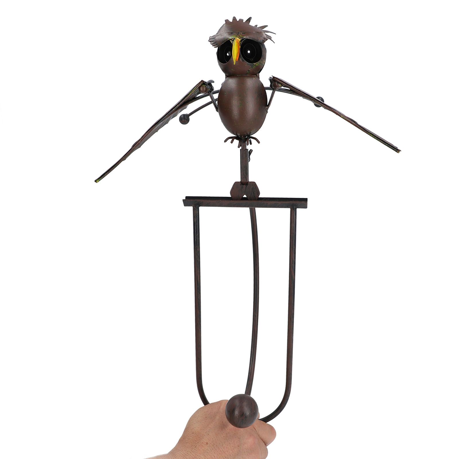 Lawn Owl Sculpture Lifelike Decorative Iron Wind Sculpture Spinner for Garden view 6