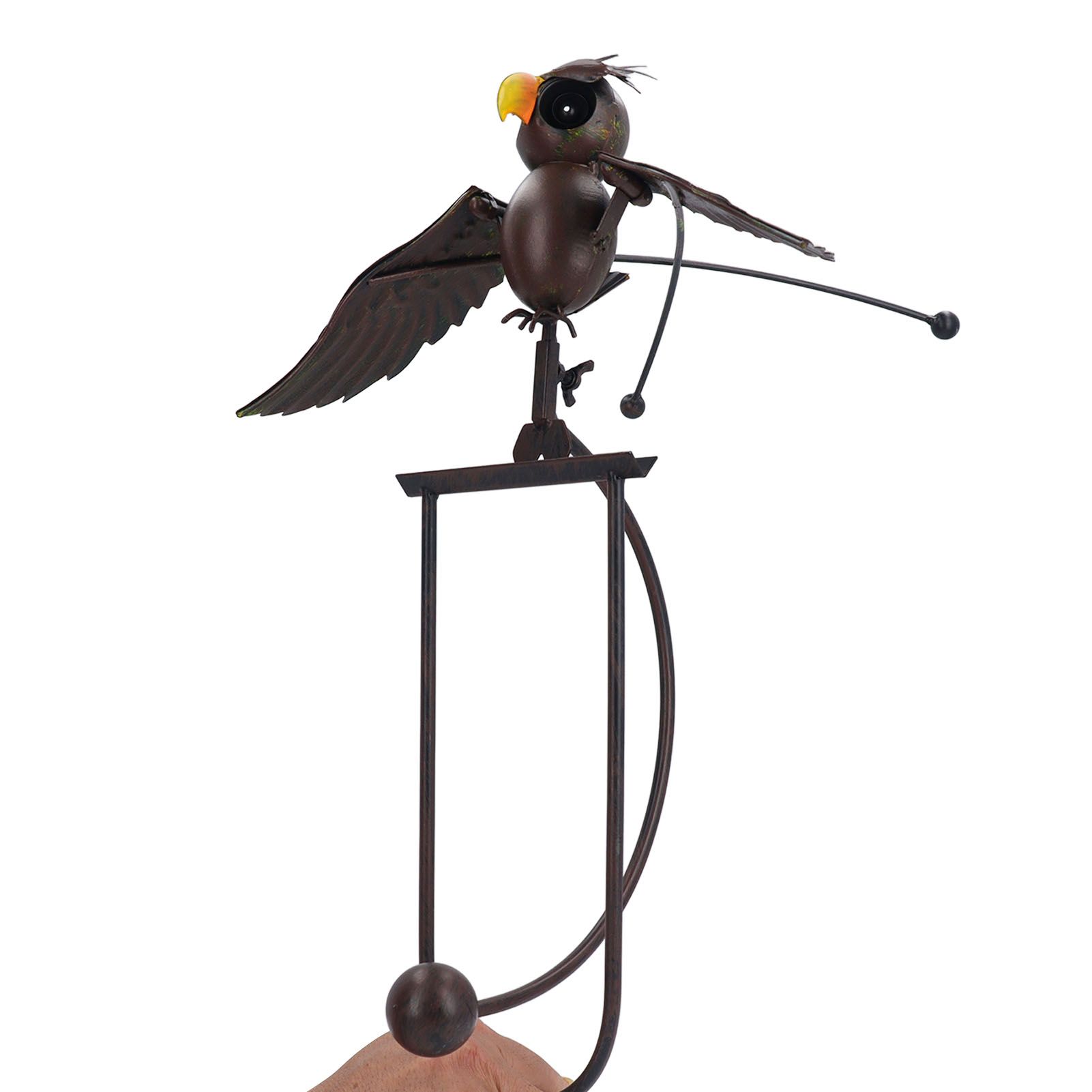 Lawn Owl Sculpture Lifelike Decorative Iron Wind Sculpture Spinner for Garden view 8