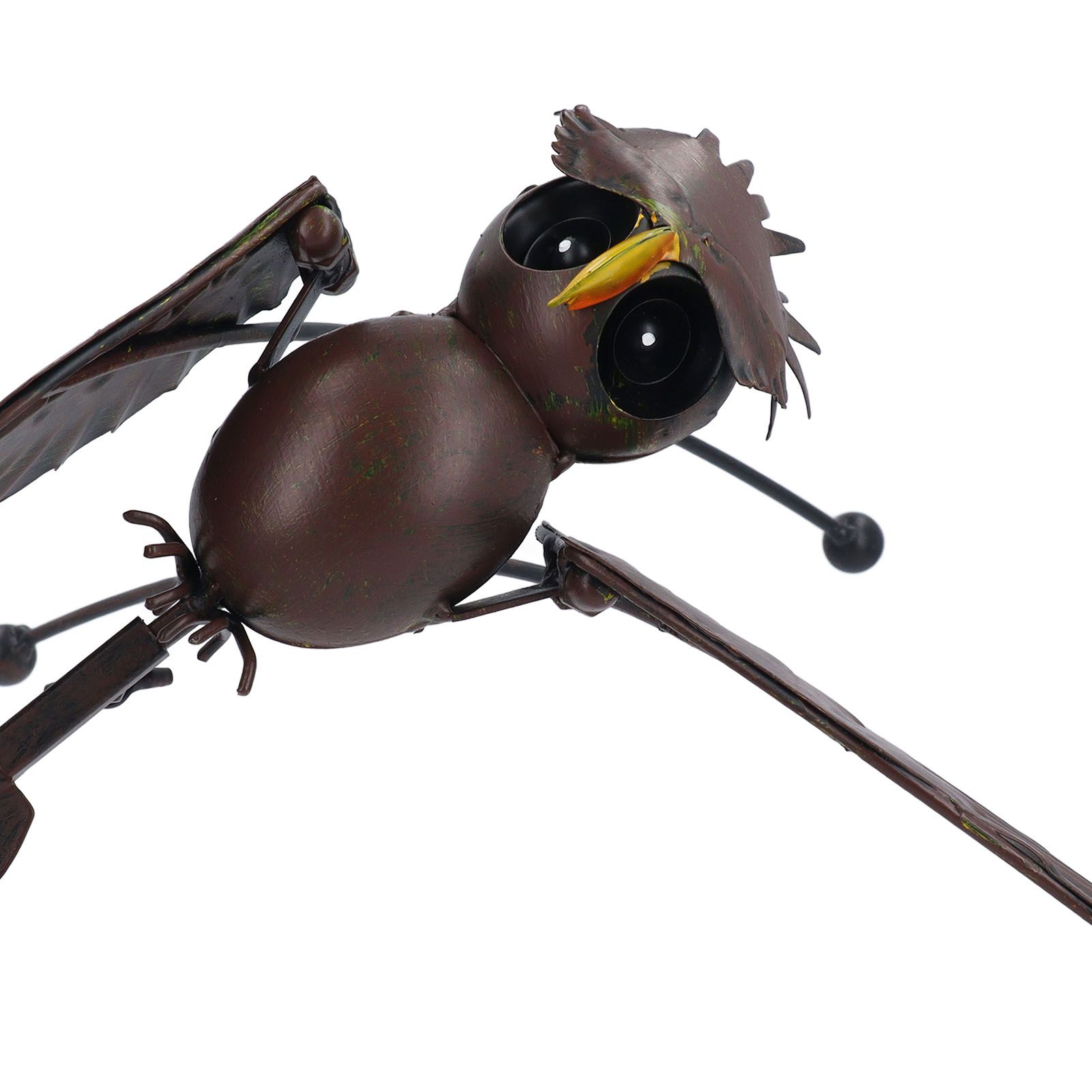 Lawn Owl Sculpture Lifelike Decorative Iron Wind Sculpture Spinner for Garden view 9