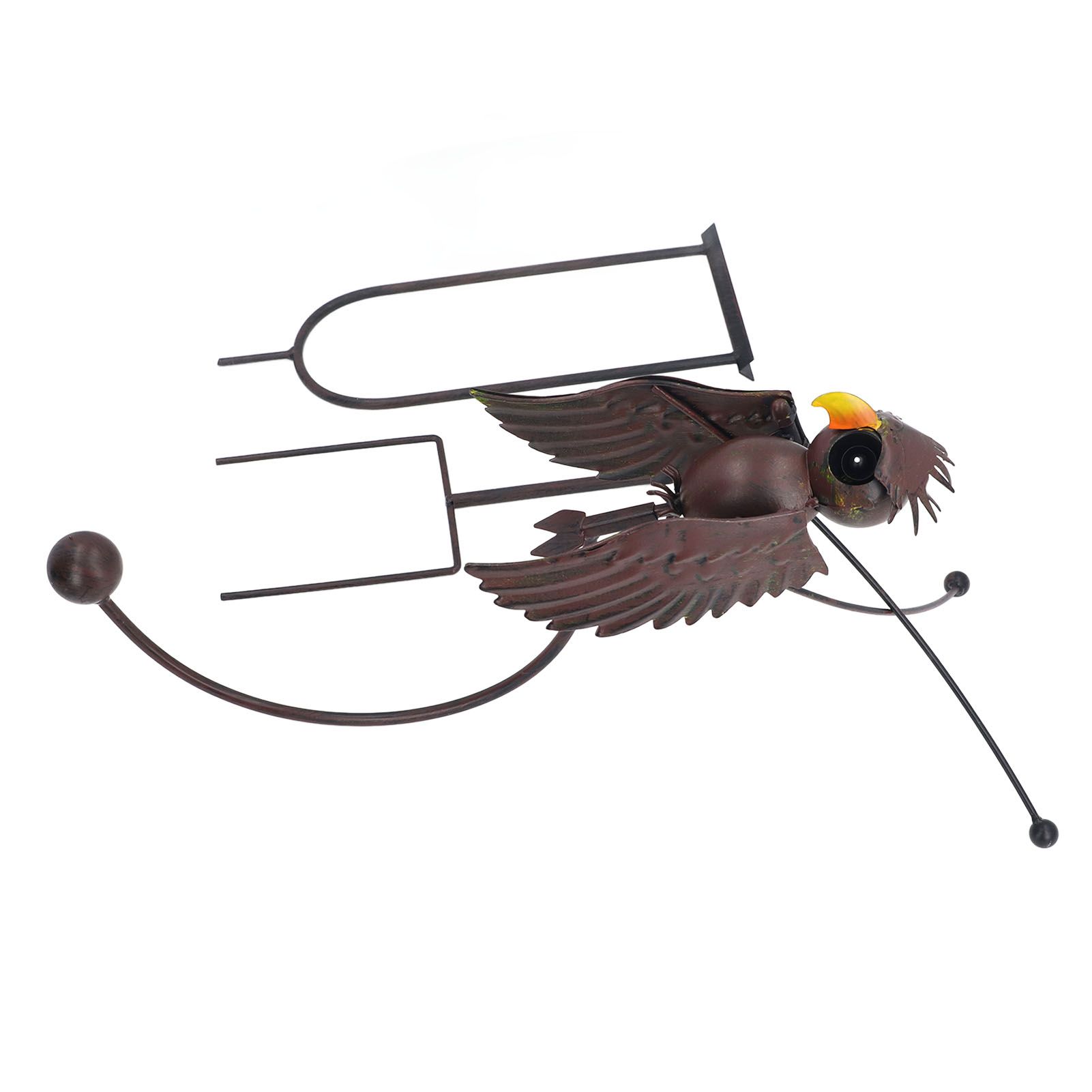Lawn Owl Sculpture Lifelike Decorative Iron Wind Sculpture Spinner for Garden view 12
