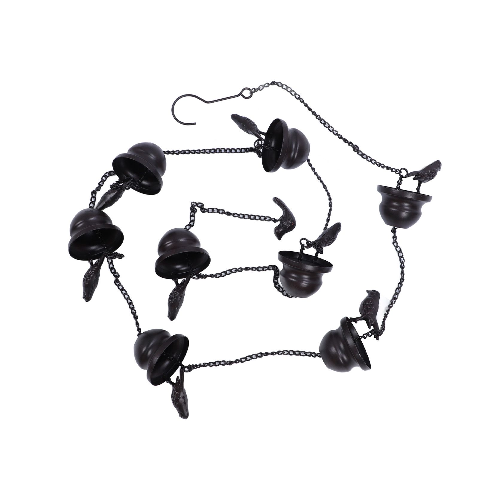 Birds Rain Chain Iron Effective Drainage Crisp Sound Birds On Cups Rain Chain view 3