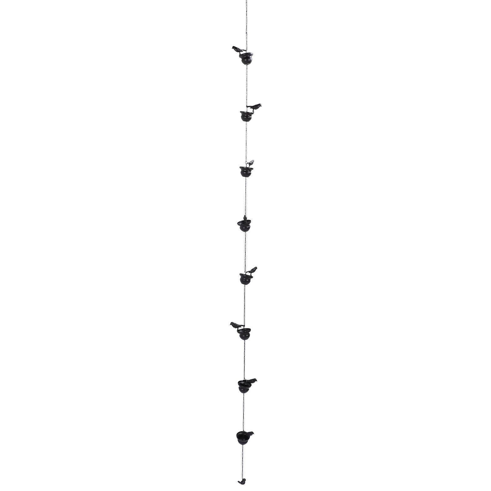 Birds Rain Chain Iron Effective Drainage Crisp Sound Birds On Cups Rain Chain view 4