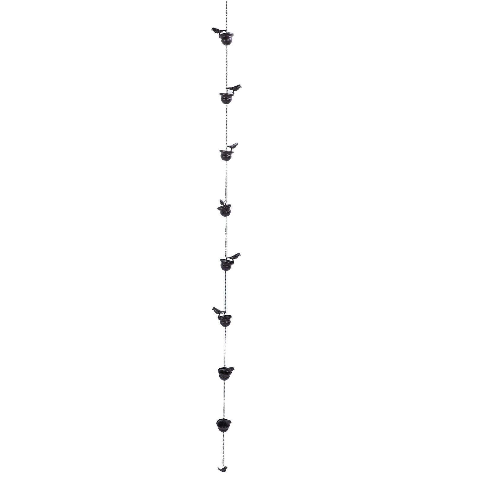 Birds Rain Chain Iron Effective Drainage Crisp Sound Birds On Cups Rain Chain view 6