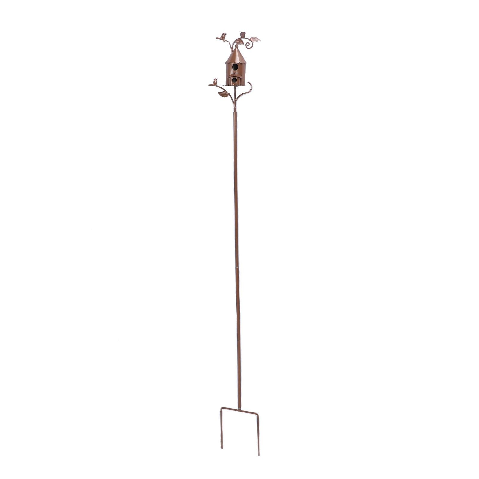 Metal Birdhouse Exquisite Unique Bird Houses with Stake for Outdoor Garden — image 1